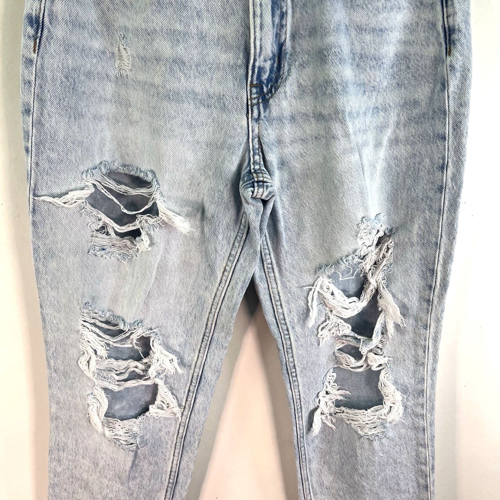 Vintage Aéropostale Mom Distressed Straight Denim Jeans 30 28 Regular 2 Blue Denim Size 26" / US 2 / IT 38 - 3 Thumbnail