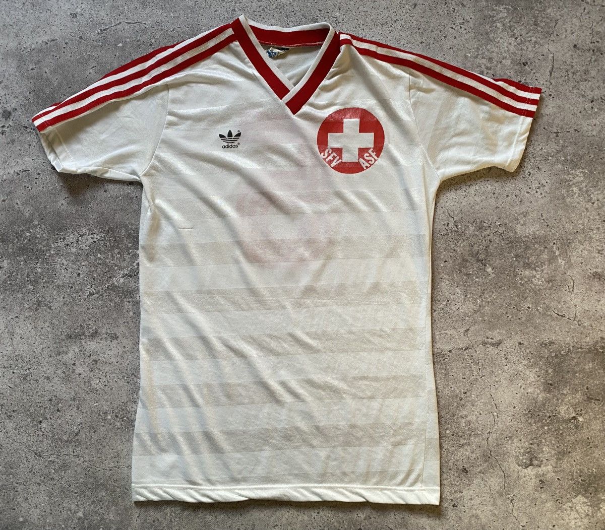 Adidas 🇨🇭Adidas Switzerland 80s Jersey Away Shirt Football Soccer M Size US M / EU 48-50 / 2 - 1 Thumbnail