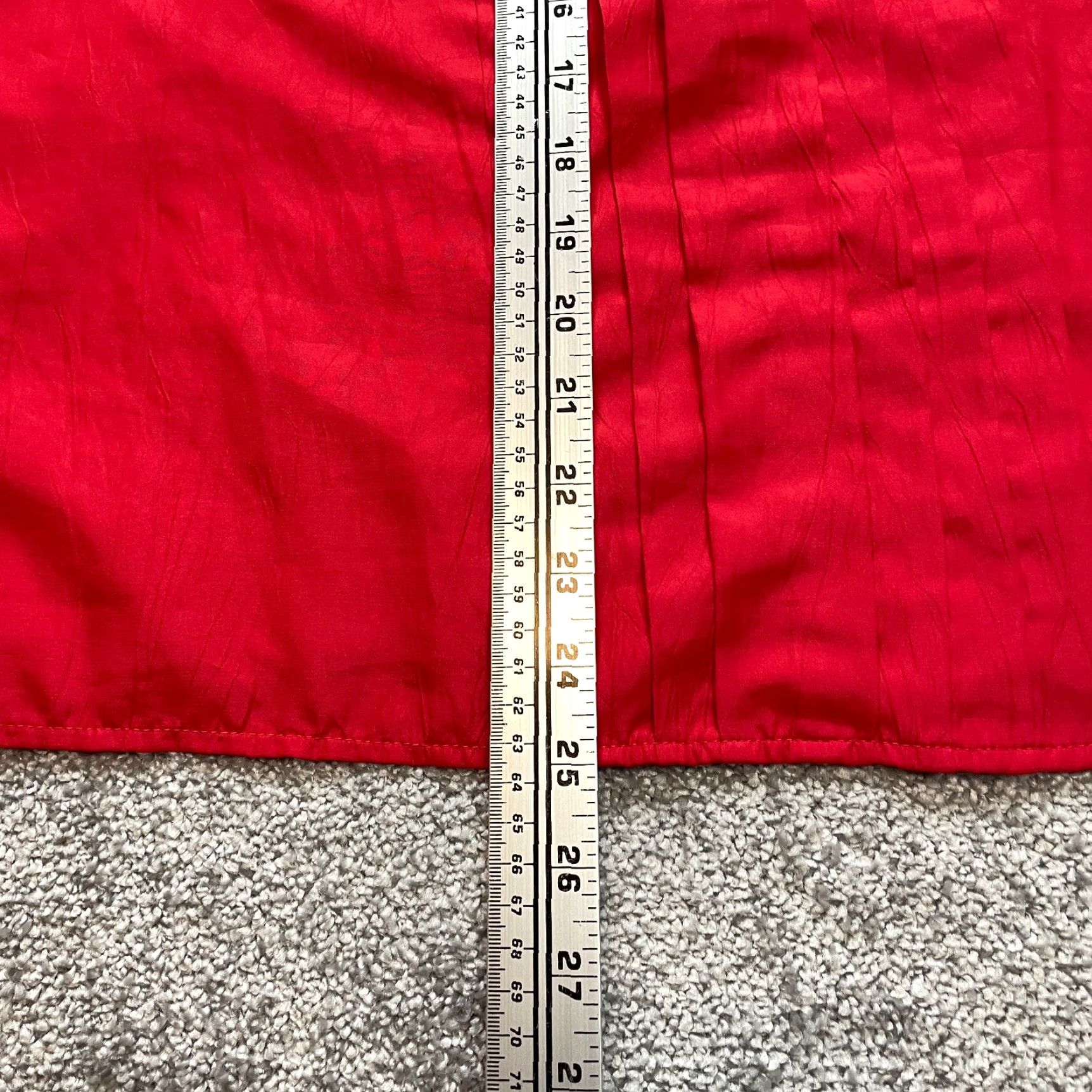 Lee VINTAGE Lauren Lee Blouse Top Womens 10 Red Ruffle Short Sleeve Professional Comfort Wear Size L / US 10 / IT 46 - 3 Thumbnail
