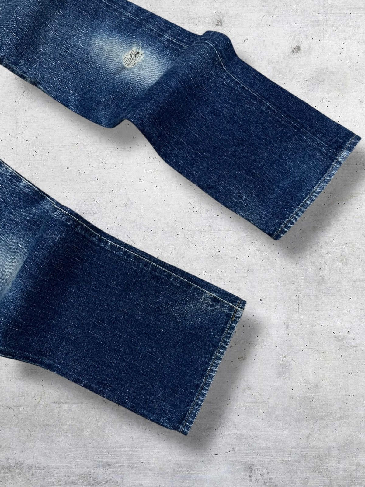 Beauty Beast VINTAGE GREEN 90S JAPAN DESIGNER SELVEDGE INDIGO ROCK DENIM Size US 32 / EU 48 - 5 Thumbnail