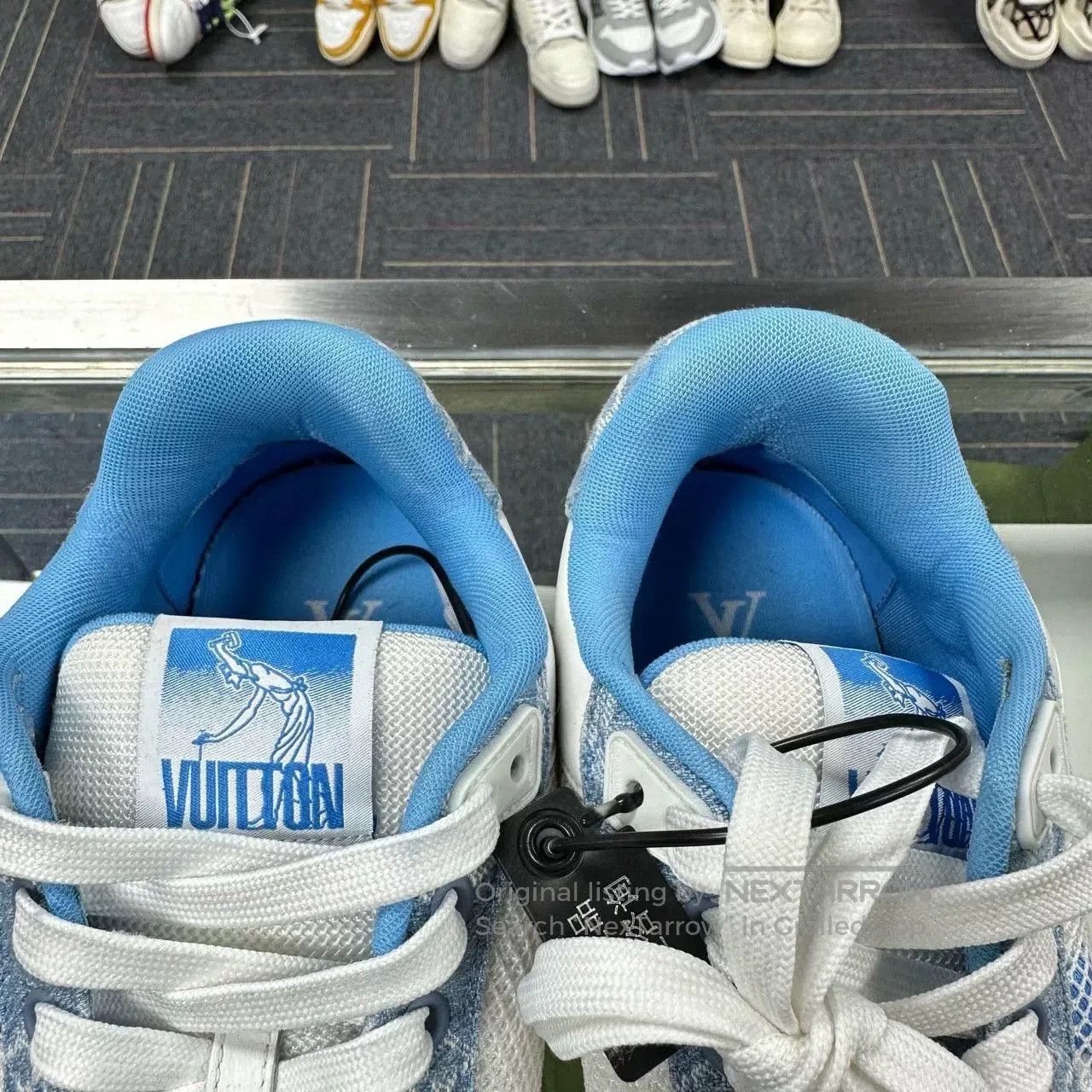 Louis Vuitton LV Trainer White Blue Denim Velcro. Size US 9 / EU 42 - 5 Thumbnail