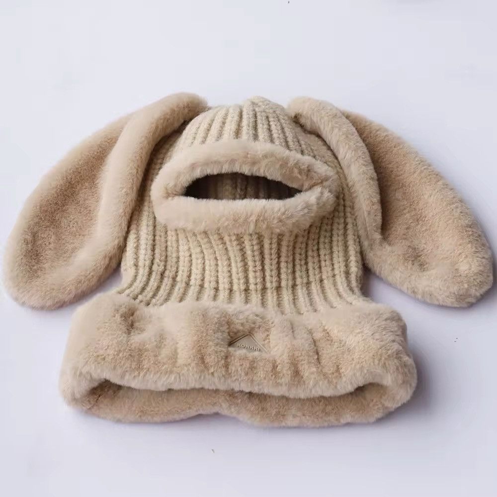 Japanese Brand Soft Plush Long Earflaps Knitted Beanie Hat Size ONE SIZE - 7 Thumbnail