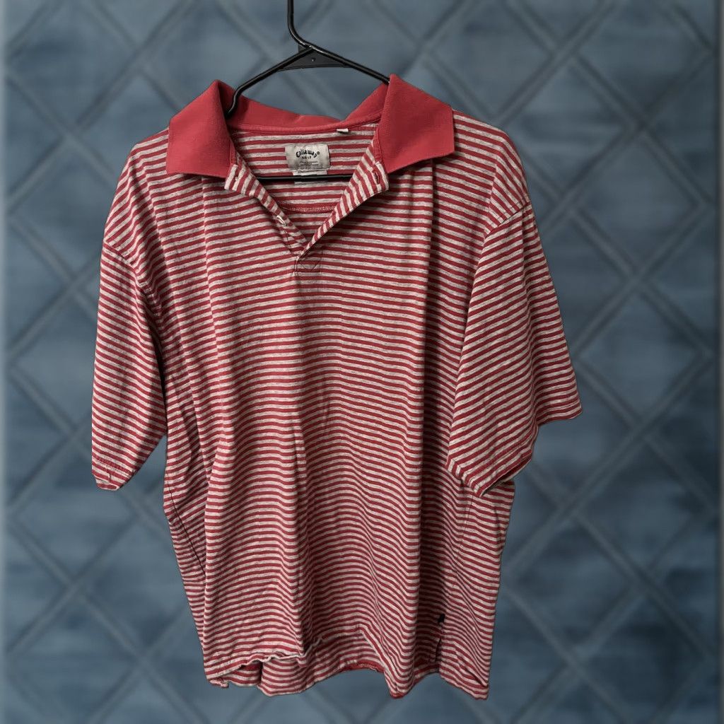 Callaway CALLAWAY Golf Sports Striped Polo Shirt Men's XL Red Gray Short Sleeve Size US XL / EU 56 / 4 - 1 Thumbnail