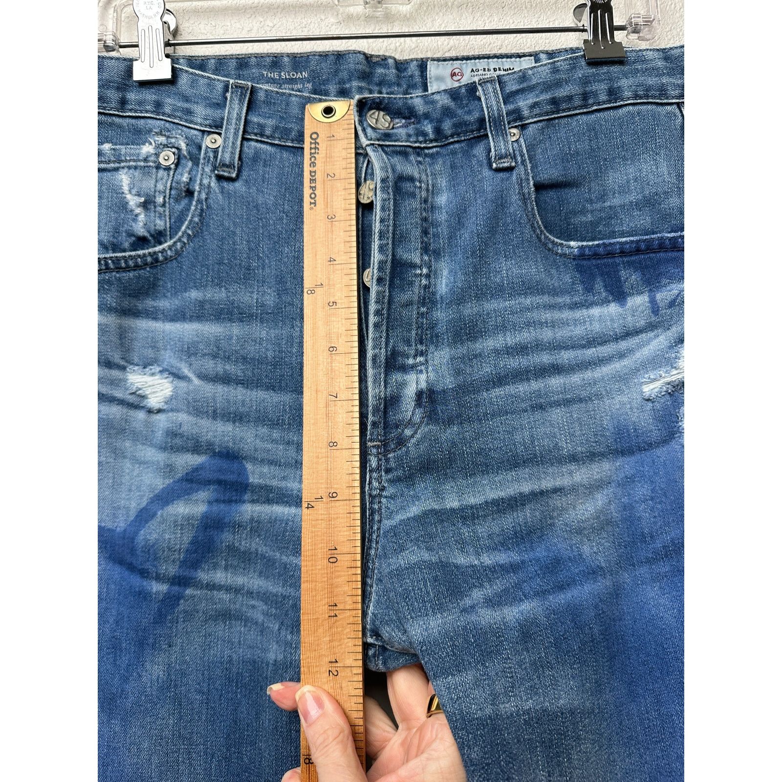 AG Adriano Goldschmied AG The Sloan Jeans Medium Wash Women US 29 Straight Leg Size 29" - 11 Thumbnail