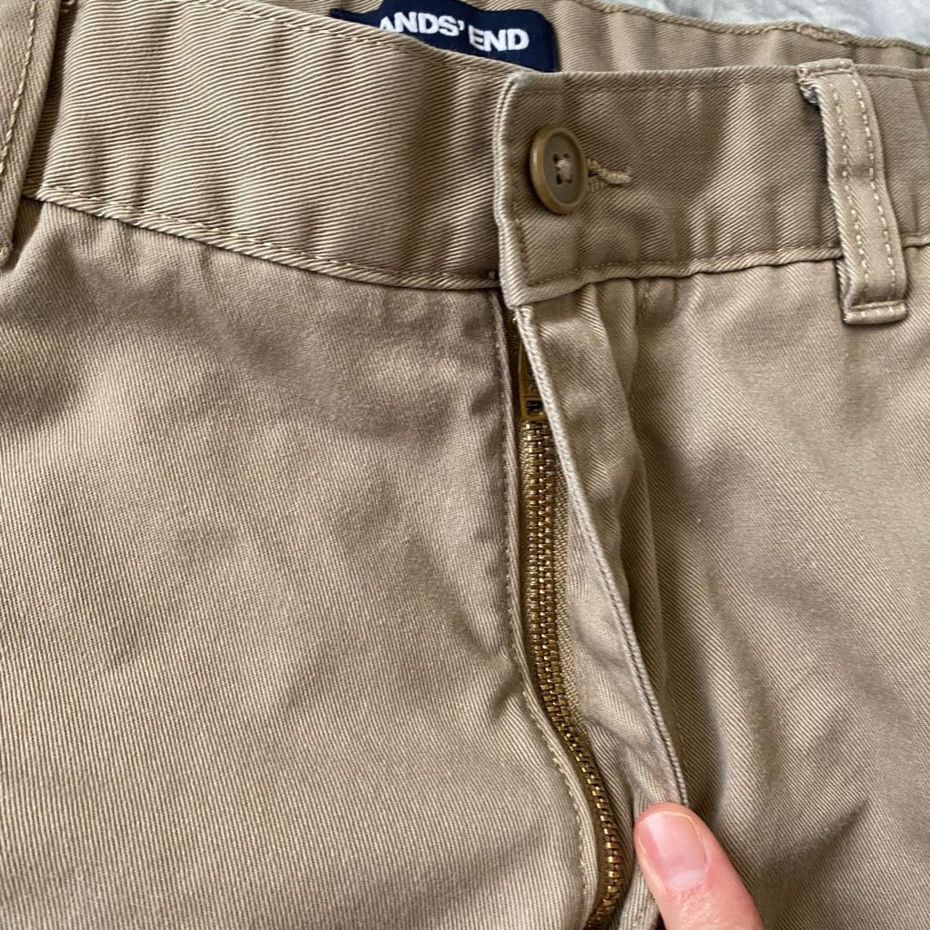 Lands' End Lands End men 30/30 cotton blend flat front tan chinos Size US 30 / EU 46 - 4 Thumbnail