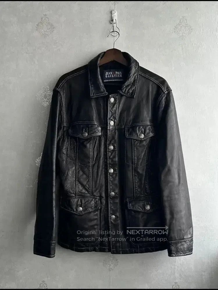 Vintage Jean Paul Gaultier lamb leather jacket.