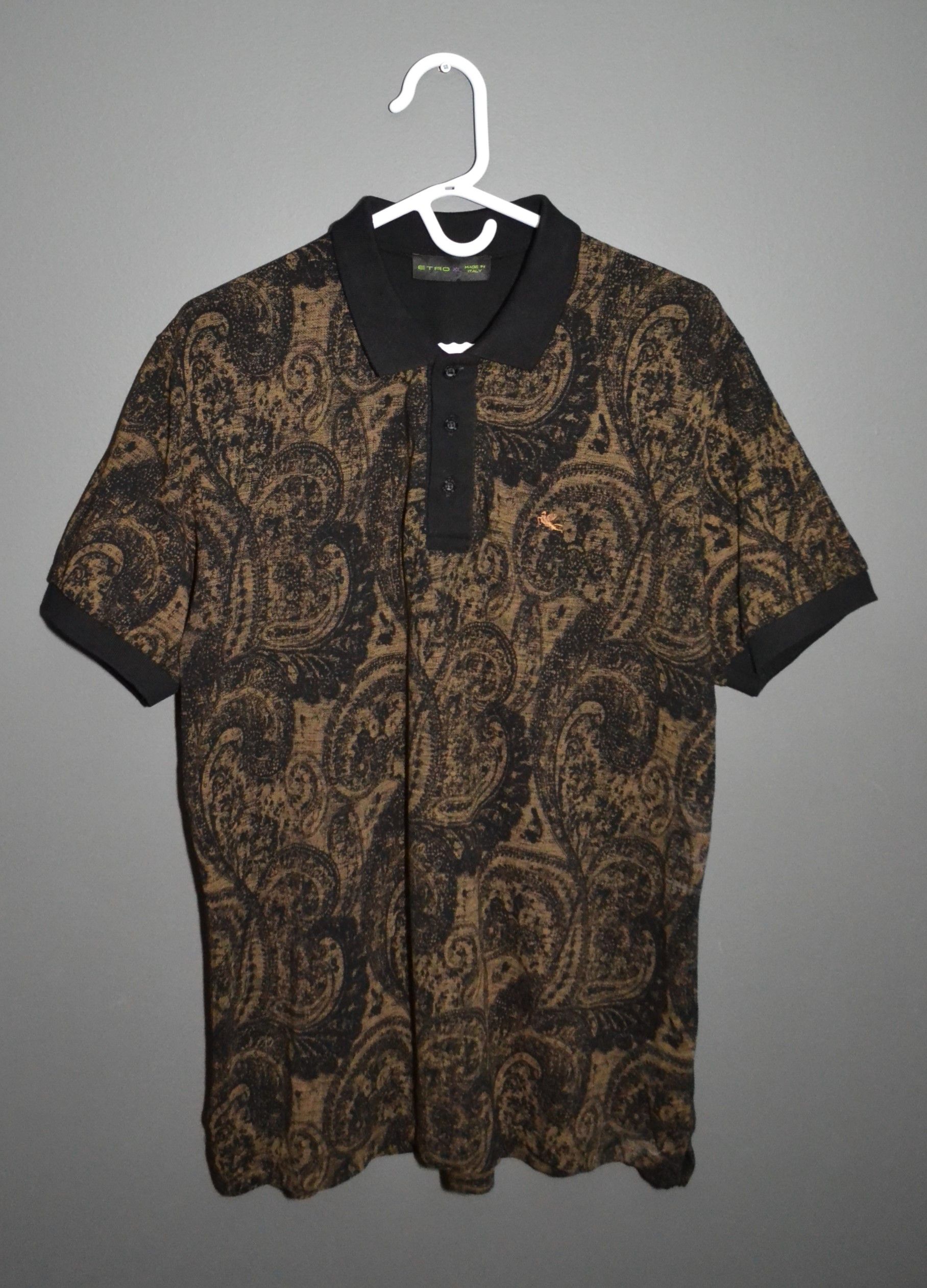 Etro Etro Black Paisley Print Polo Shirt XL Size US XL / EU 56 / 4 - 1 Thumbnail