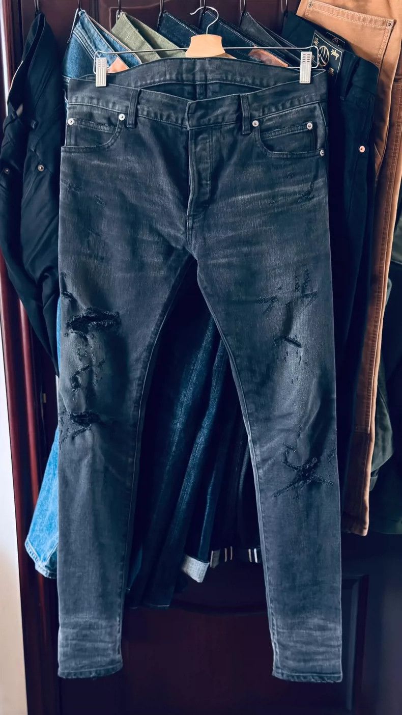 Balmain Balmain Men's Black Gray Distressed Jeans Size 30-dmc Size US 30 / EU 46 - 1 Thumbnail