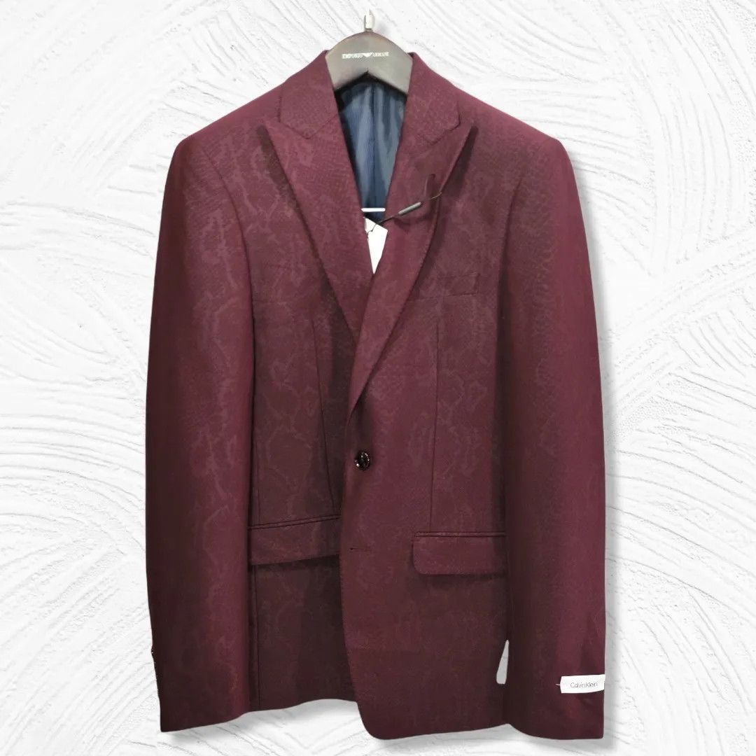 Calvin Klein Calvin Klein Sport Blazer Wine Animal Print-fashionella Size 36R - 5 Thumbnail