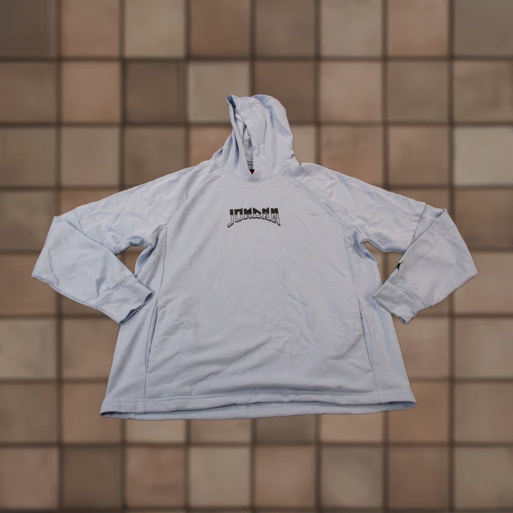 Jordan Brand JORDAN Hoodie Mens L Jumpman Logo Gravitys Worst Nightmare Basketball Sweatshirt Blue Pullover Hooded Pockets Thermal Knit Sports Pattern Solid Size US L / EU 52-54 / 3 - 1 Thumbnail
