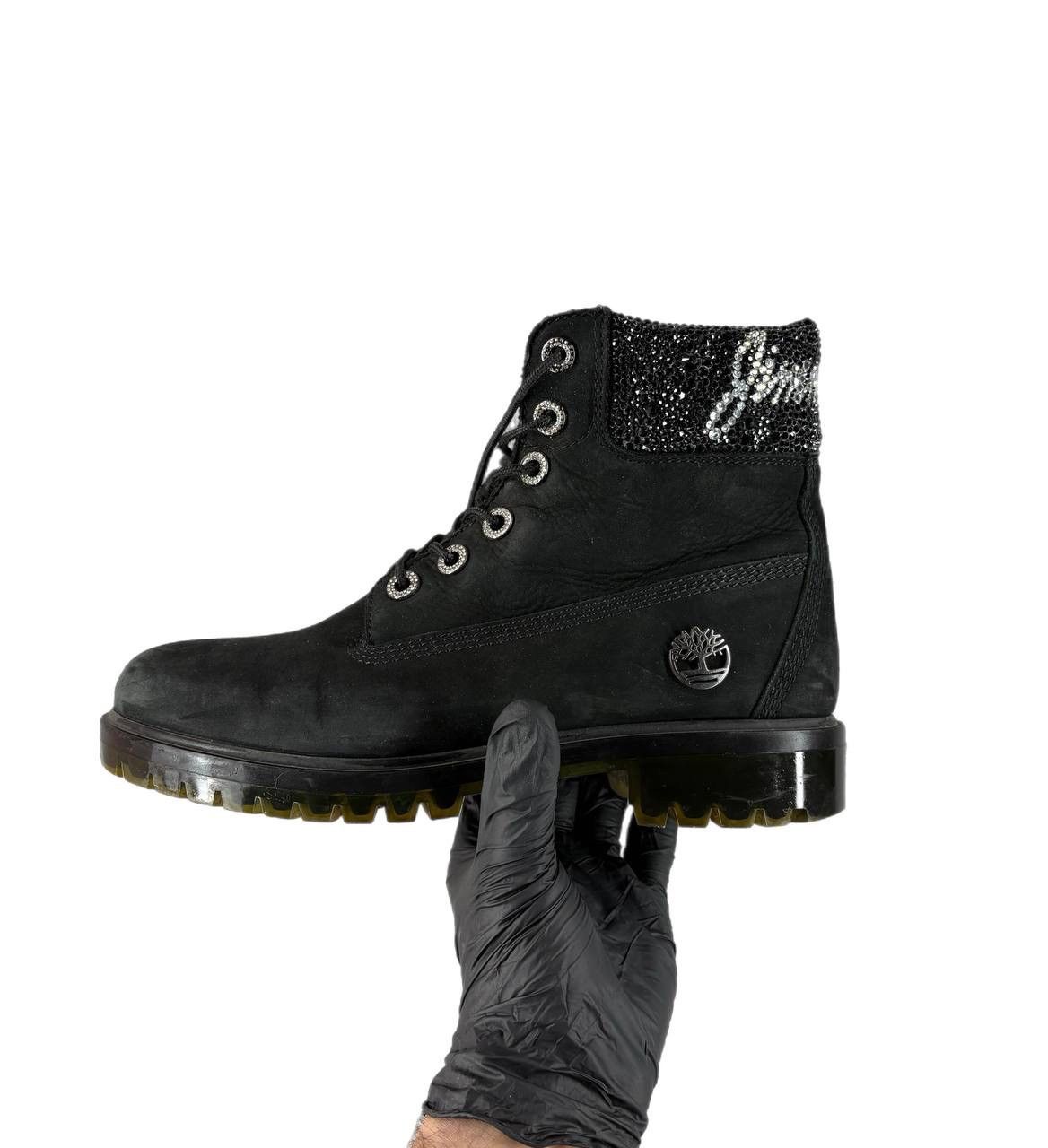 Jimmy Choo × Timberland Jimmy Choo x Timberland crystal utility boots black nubuk Size US 10 / EU 43 - 4 Thumbnail