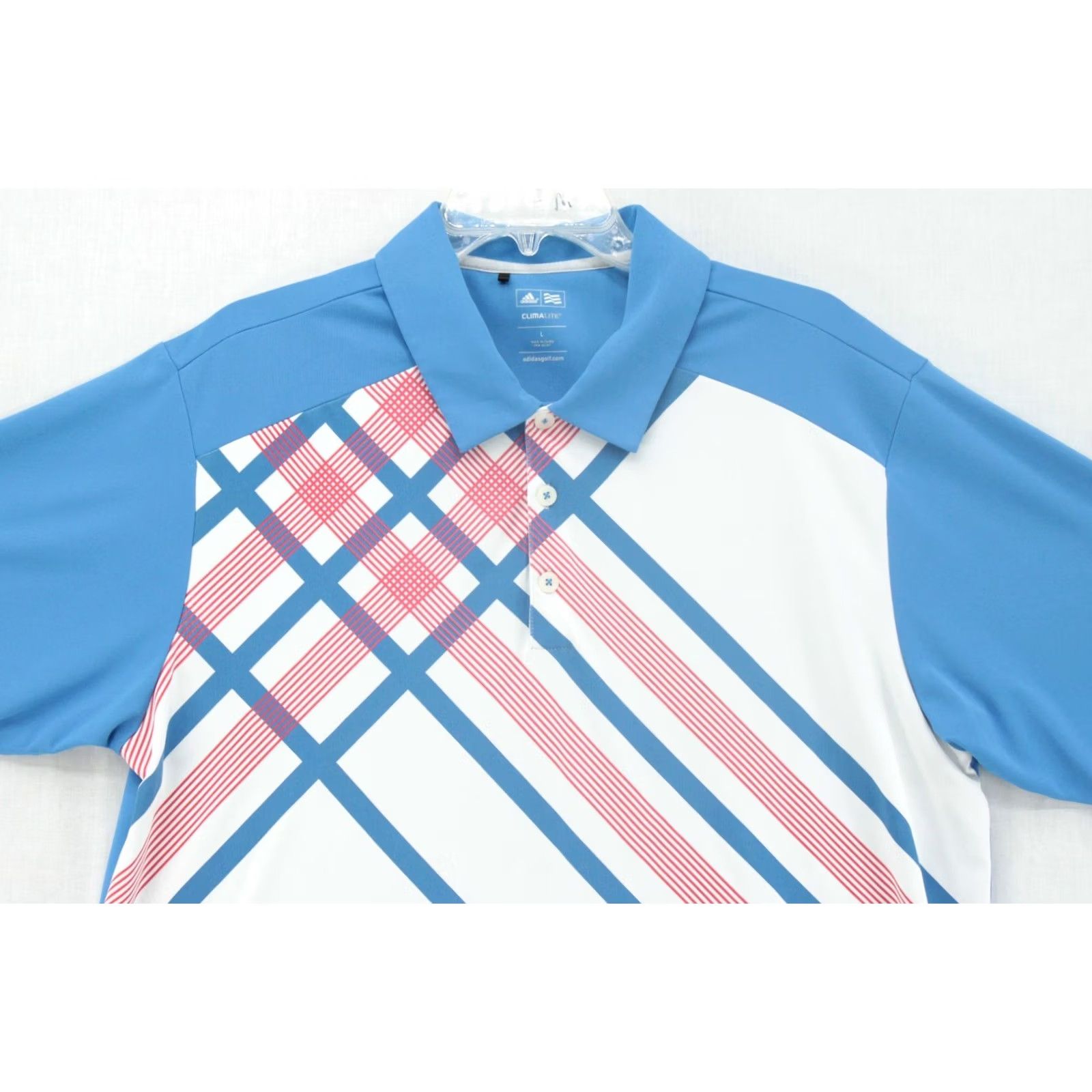 Adidas Adidas Polo Shirt Mens Large White Striped Climalite Golf Stretch Polo Shirt Size US L / EU 52-54 / 3 - 2 Thumbnail