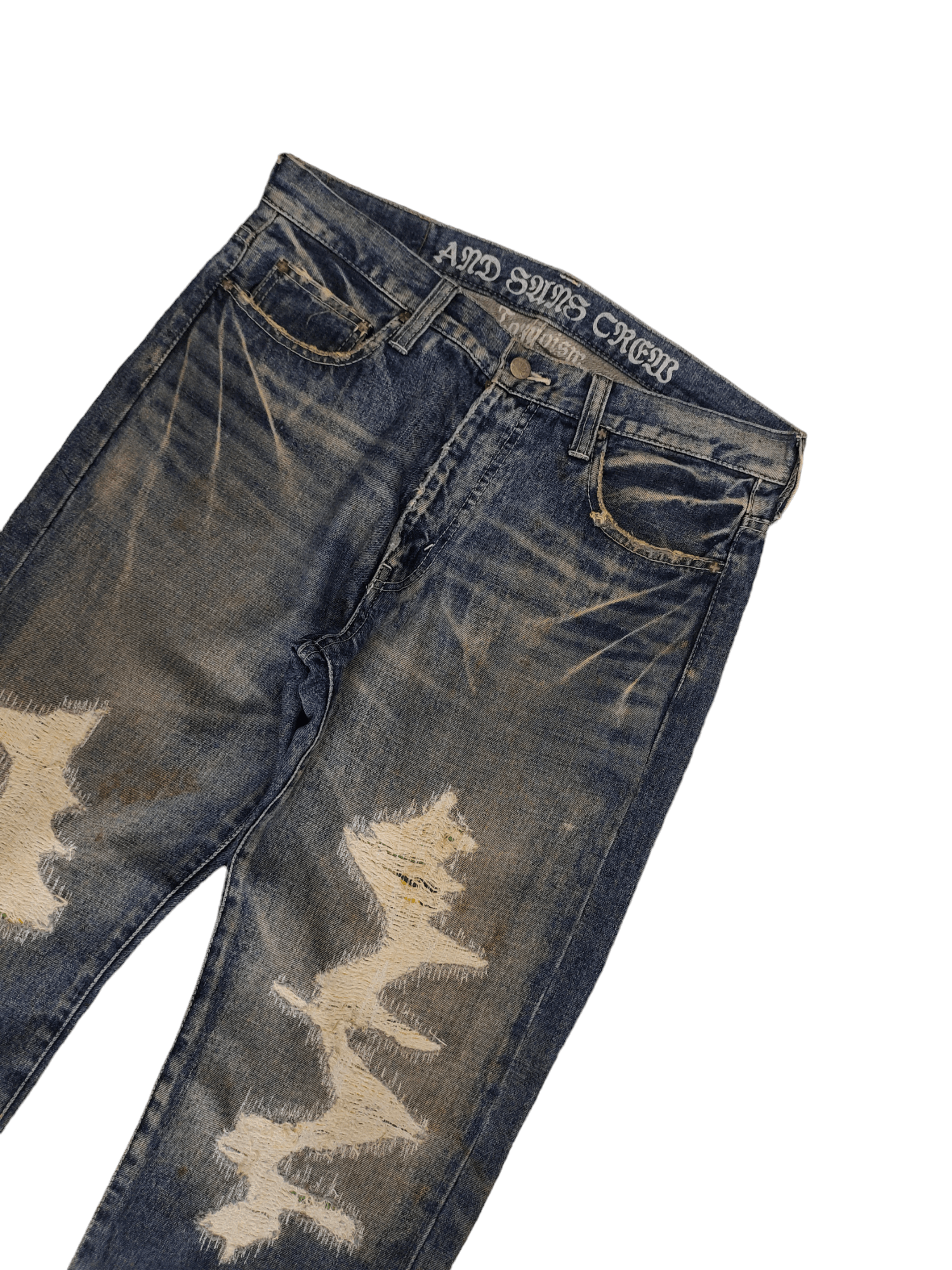 Kapital Vintage Andsuns Japan Clawmark Distress Repaired LooseJeans Size US 34 / EU 50 - 5 Thumbnail