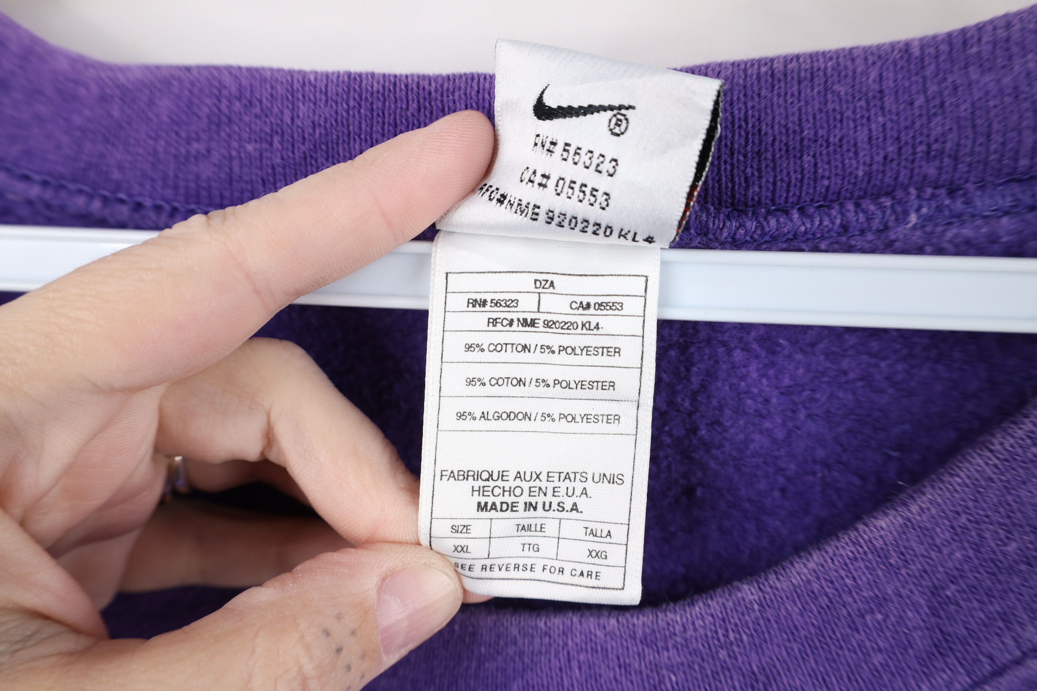Nike Vintage 90s Nike Scott Mini Swoosh Sweatshirt Purple USA Size US XXL / EU 58 / 5 - 11 Thumbnail
