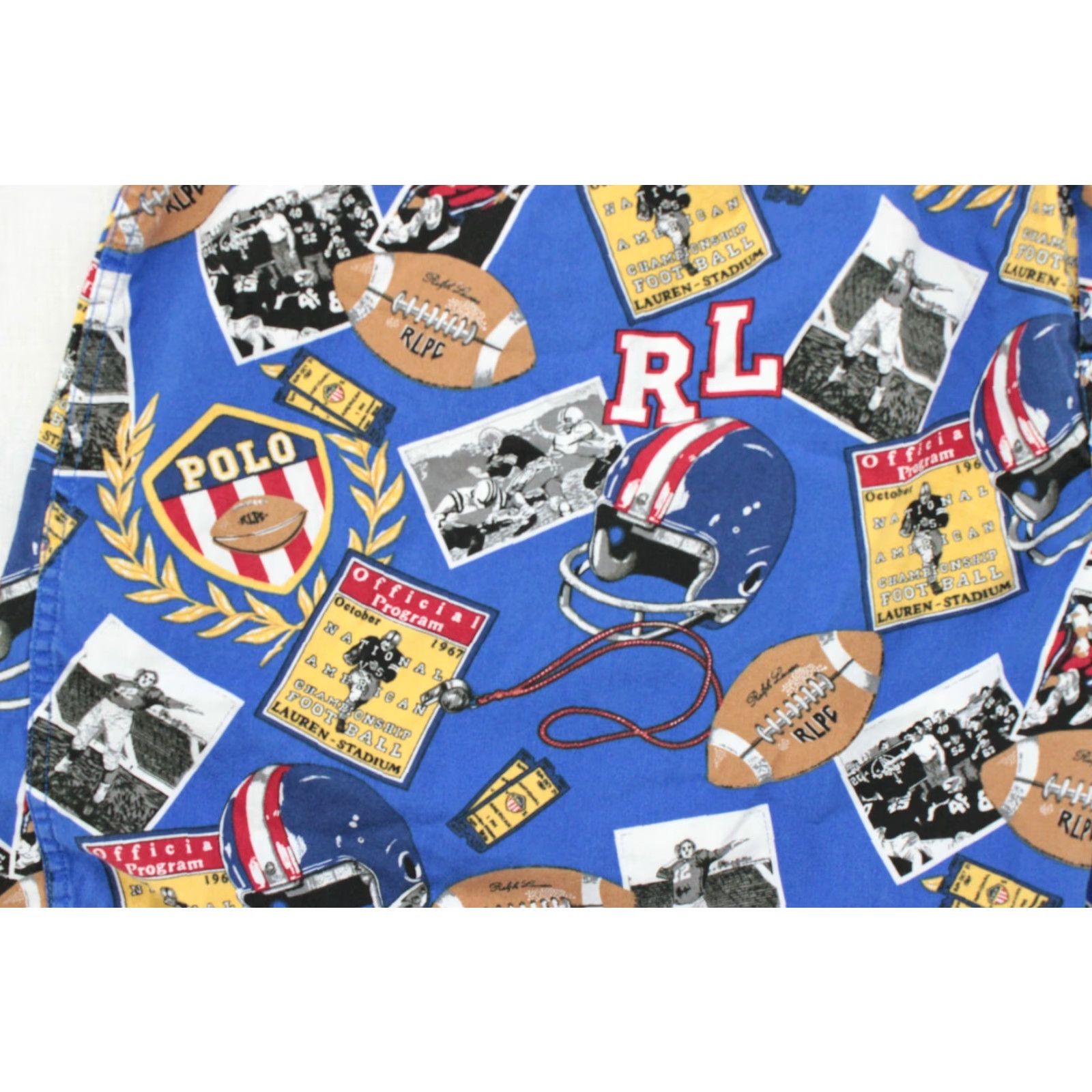 Polo Ralph Lauren Polo Ralph Lauren Pajama Shorts Men's XL Blue Allover Football Print Lounge Size US XL / EU 56 / 4 - 3 Thumbnail