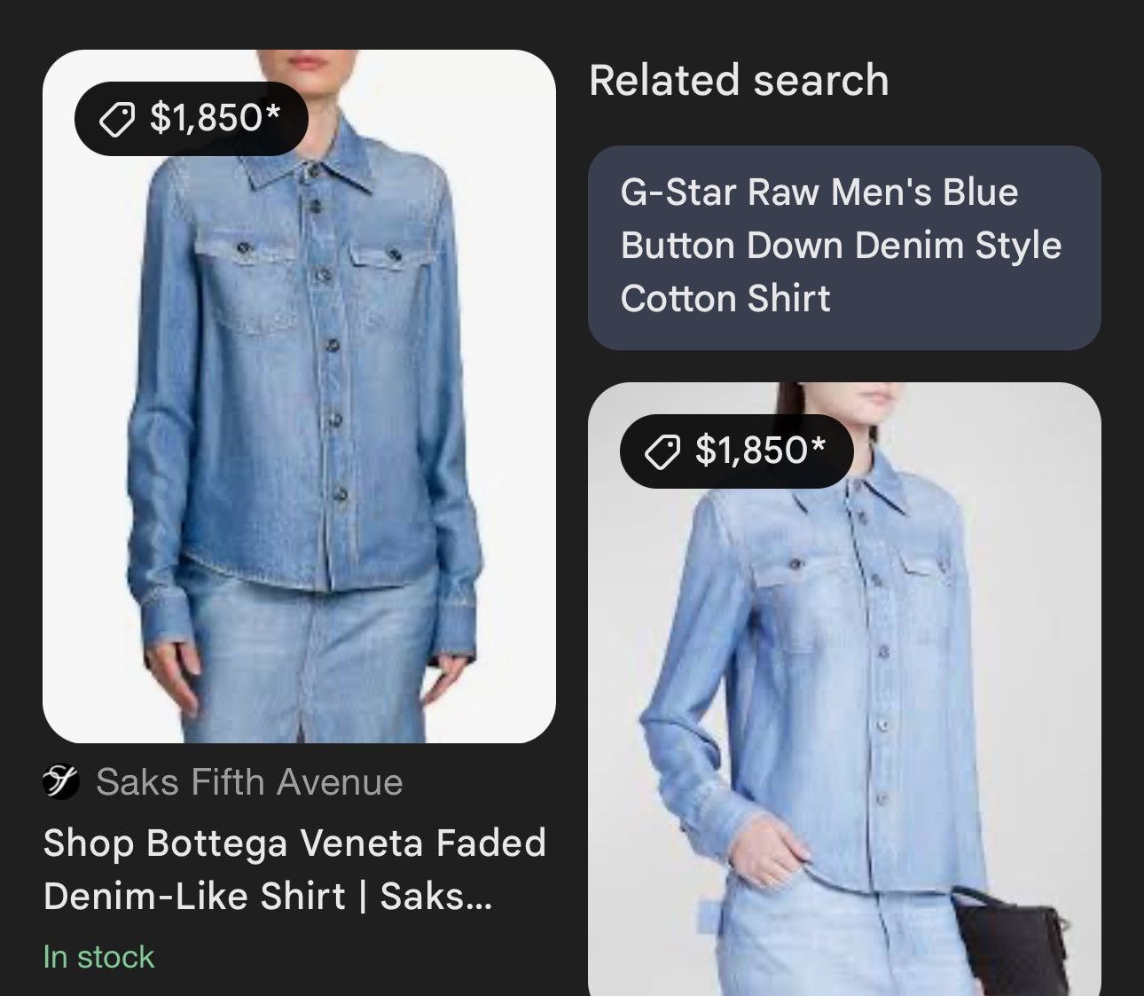 Bottega Veneta $1,800 silk trompe L’oeil Denim printed shirt Size US S / EU 44-46 / 1 - 2 Thumbnail