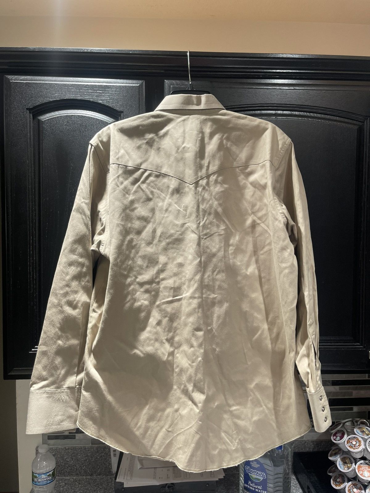Wrangler Men’s Vintage VTG Wrangler Pearl Snap Button Tan Shirt Size US L / EU 52-54 / 3 - 3 Thumbnail