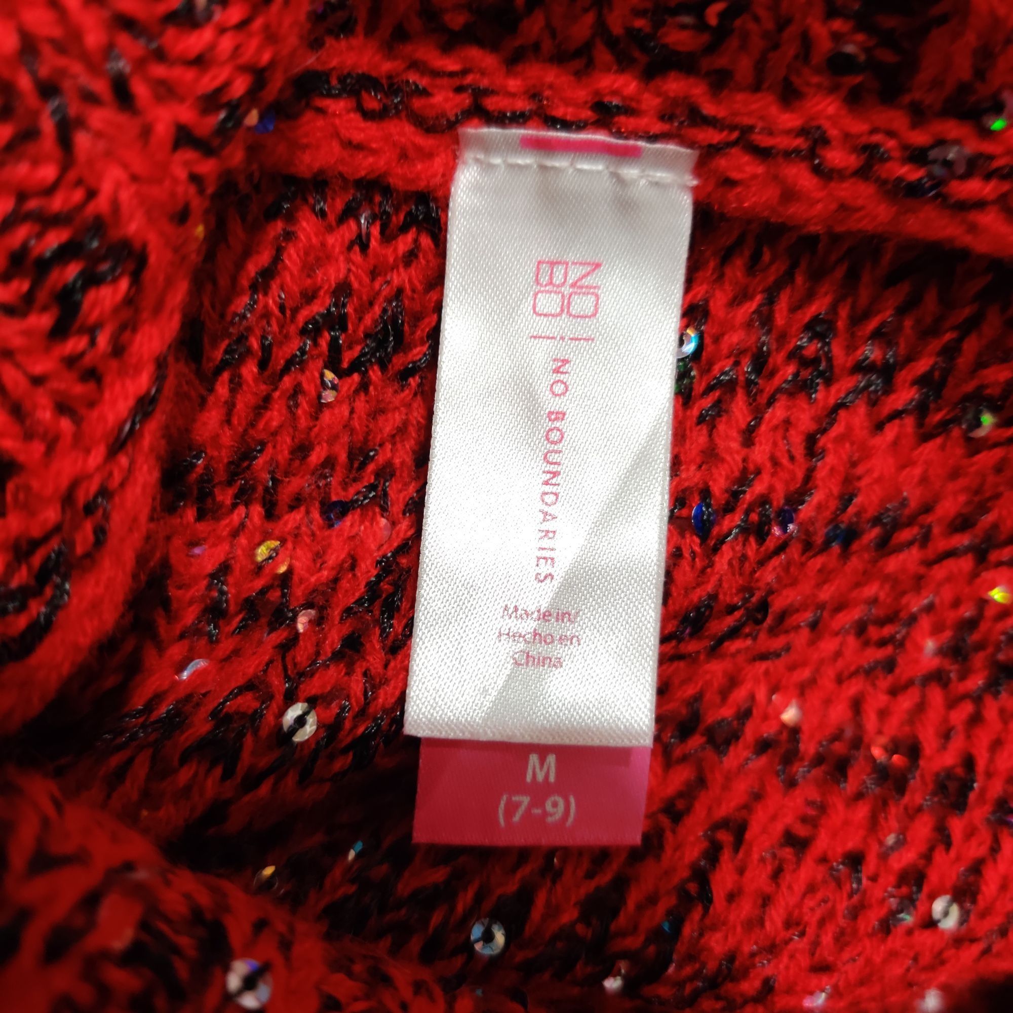 Other No Boundaries M Red Sequin Cowl Neck Sweater Shimmer Knit Of Size M / US 6-8 / IT 42-44 - 8 Thumbnail