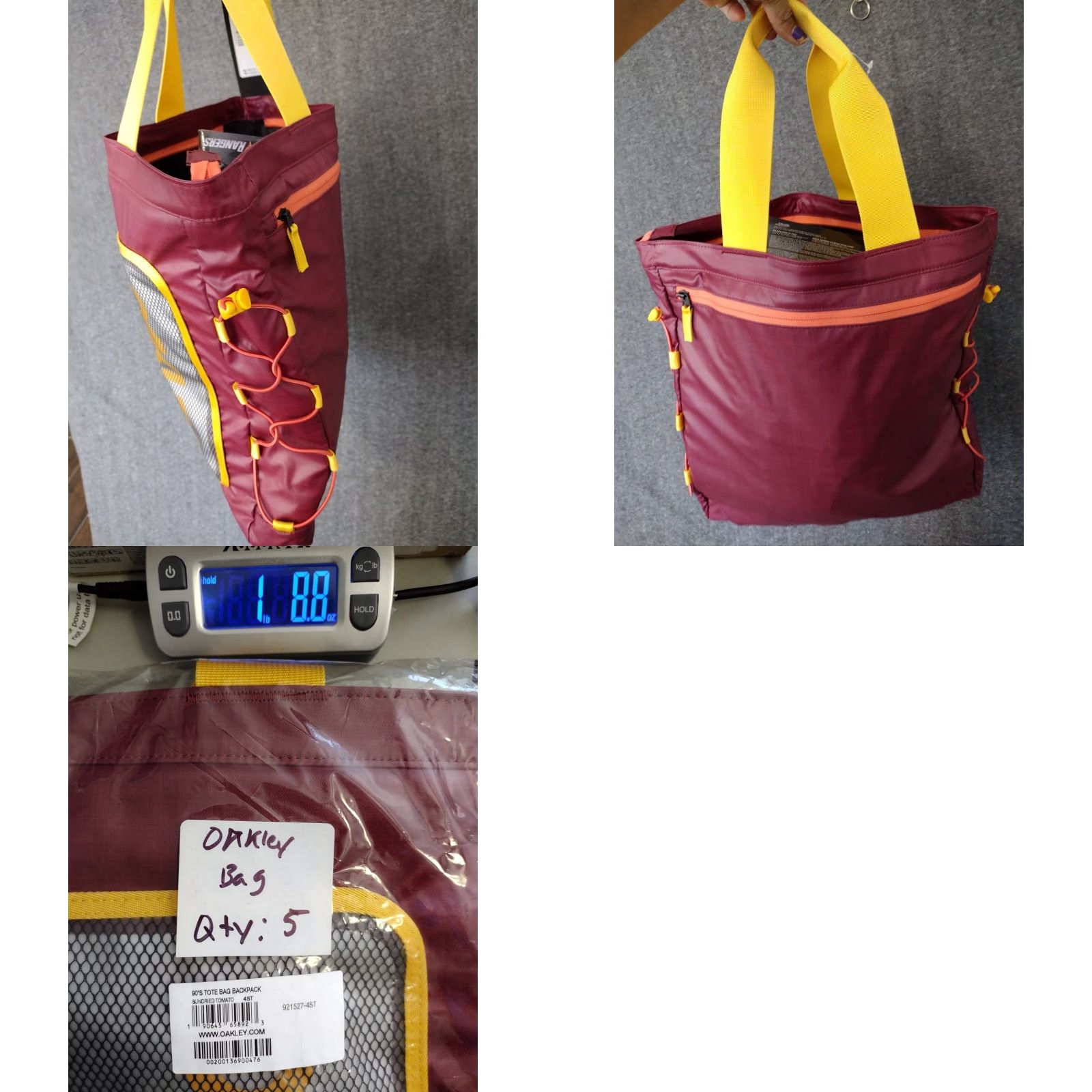 Oakley OAKLEY 90'S Tote Bag Backpack Sundried Tomato 16x15x2 -921527-4ST Men's Backpack Sundried Tomato 90s Oakley 90's Theme 90s Size ONE SIZE - 8 Thumbnail