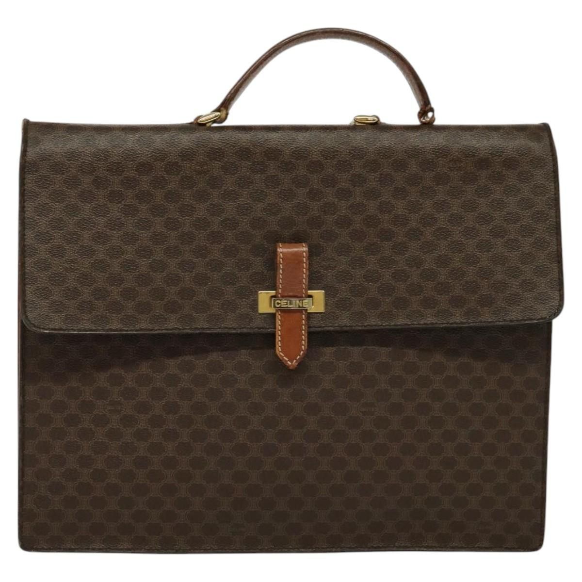 Celine CELINE Macadam Canvas Business Bag Pvc Leather Brown Gold Size ONE SIZE - 13 Thumbnail