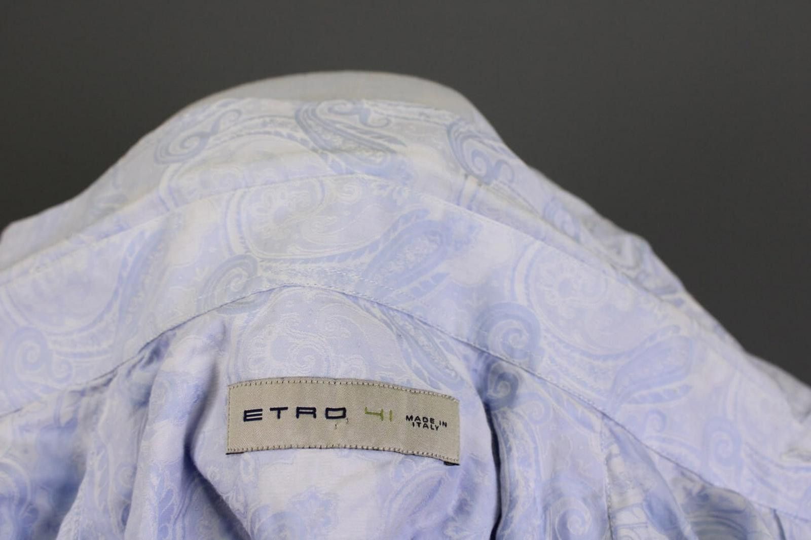 Etro Etro Milano Blue Paisley Button Down Shirt Size 41 Size US M / EU 48-50 / 2 - 12 Thumbnail
