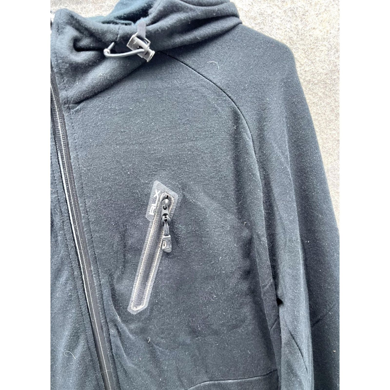 RLX Ralph Lauren RLX Ralph Lauren Hoodie Mens Large Black Full Zip Knit Sweatshirt Pockets Zip Front Size US L / EU 52-54 / 3 - 7 Thumbnail