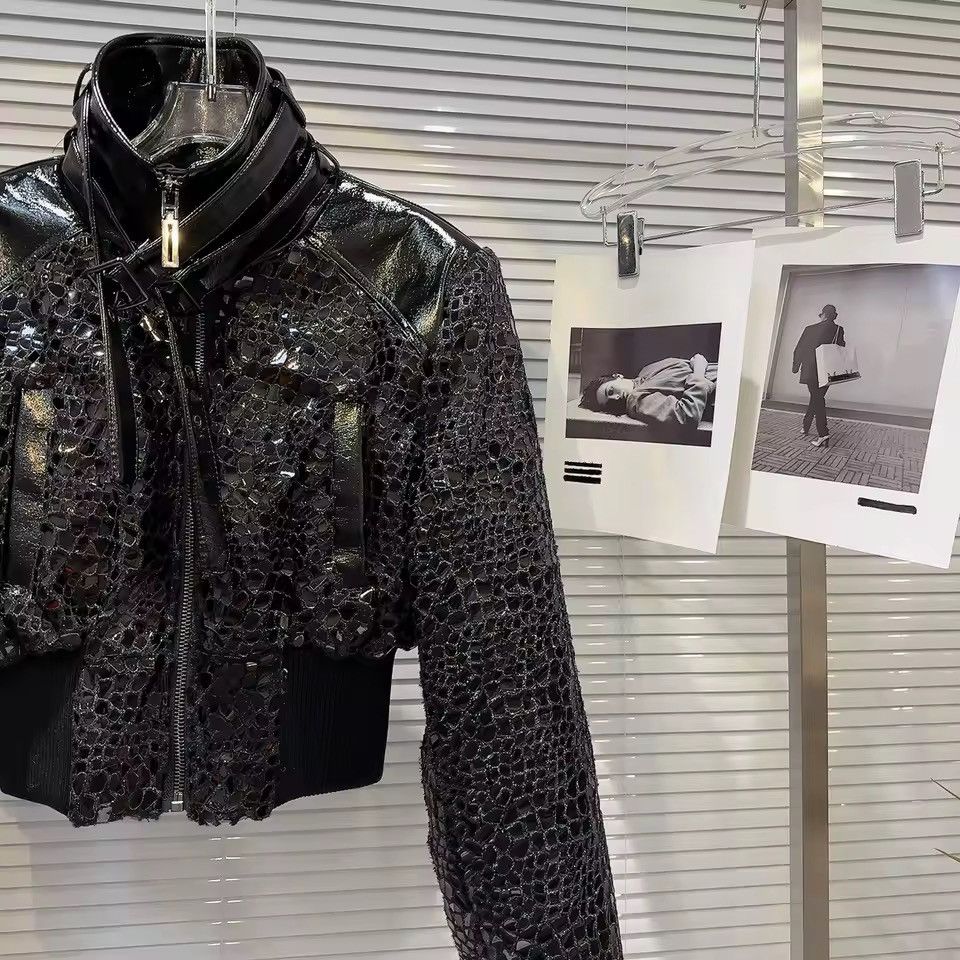 Other Designer Punk Patent PU Leather Glossy Trendy Y2k Jacket Size L / US 10 / IT 46 - 4 Thumbnail