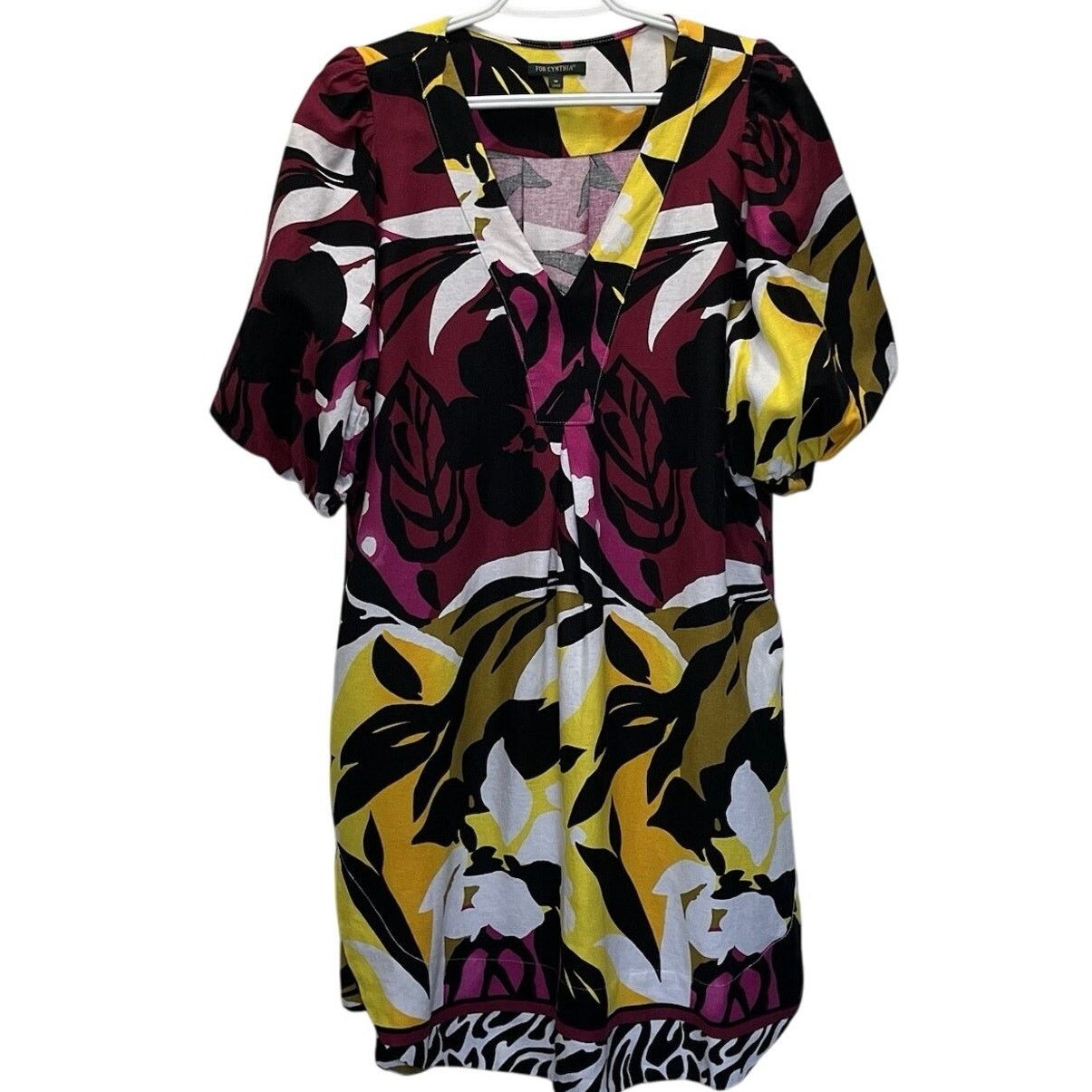 Anthropologie For Cynthia | Linen Midi Drop Waist Dress Puff Sl Size M / US 6-8 / IT 42-44 - 1 Thumbnail