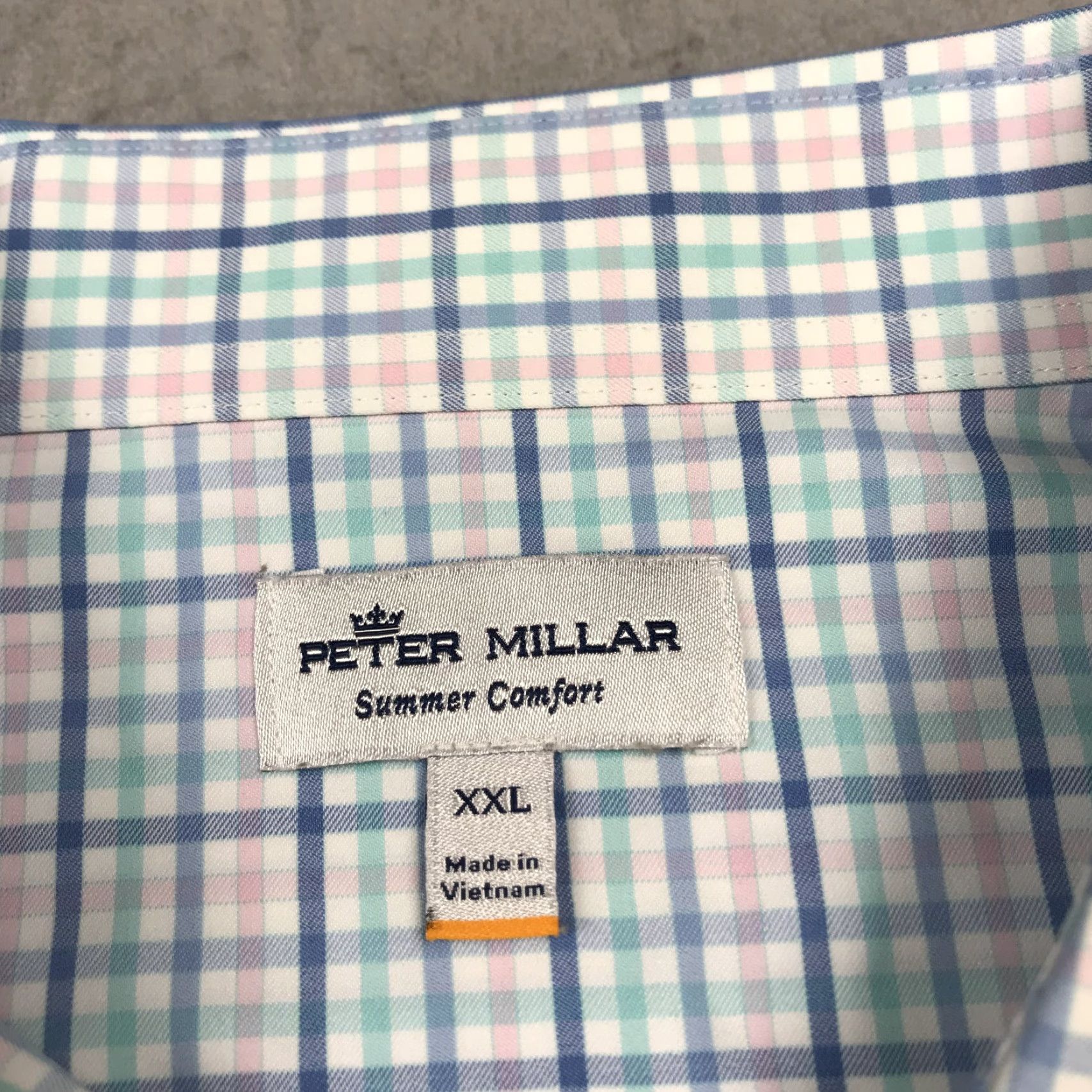 Peter Millar Peter Millar Shirt Mens 2XL Pastel Applecrest Tattersall Summer Comfort Casual Shirt Size US XXL / EU 58 / 5 - 4 Thumbnail
