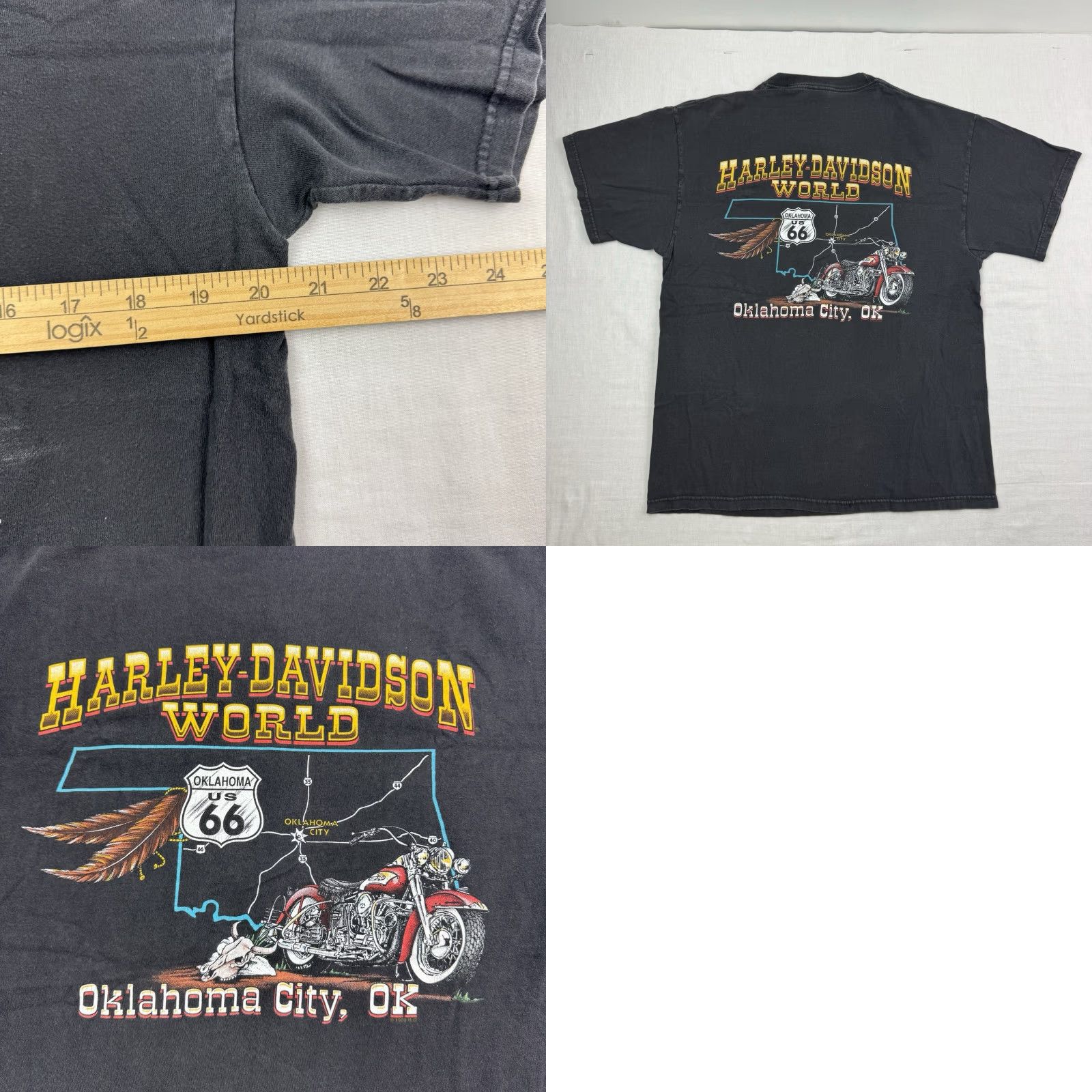 Harley Davidson VINTAGE Harley-Davidson Shirt Men Adult Large Black Graphic Print Hipster Y2K T-Shirt Mens Size US L / EU 52-54 / 3 - 8 Thumbnail