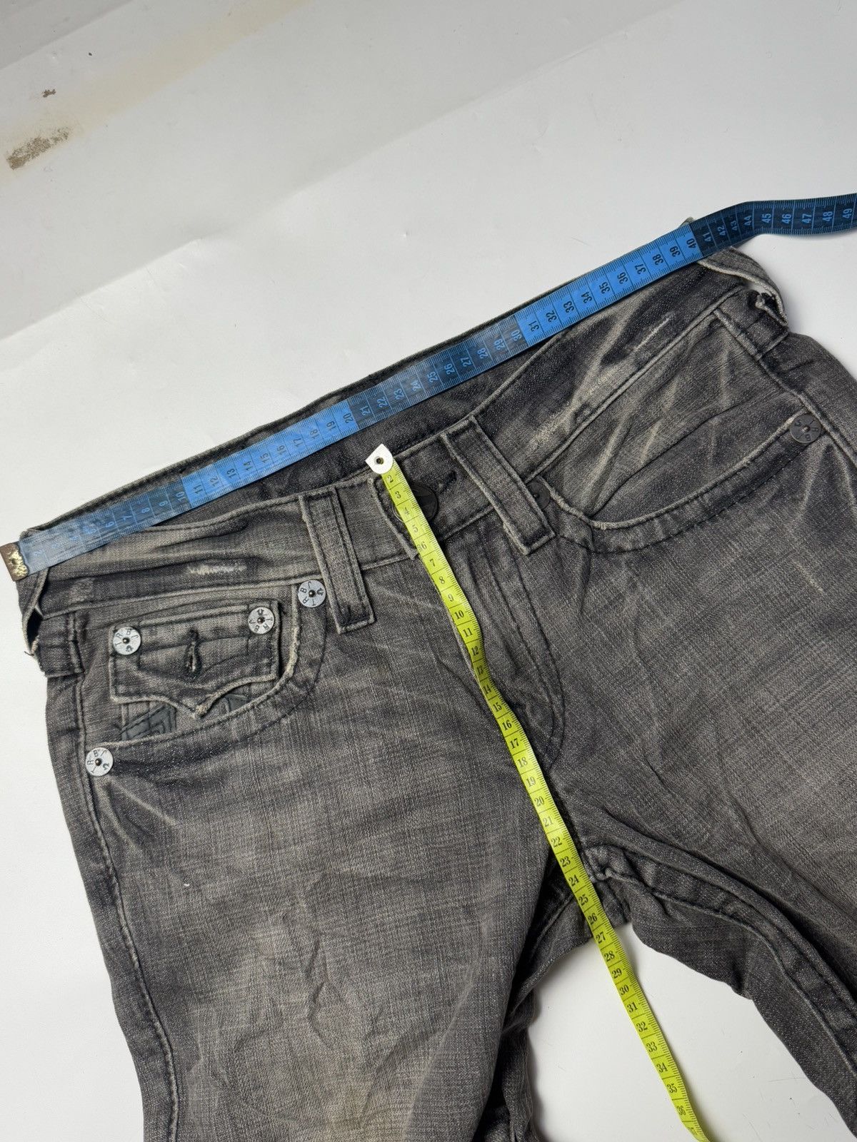 True Religion Flare True Religion Leather Logo Distressed Denim Size US 30 / EU 46 - 6 Thumbnail
