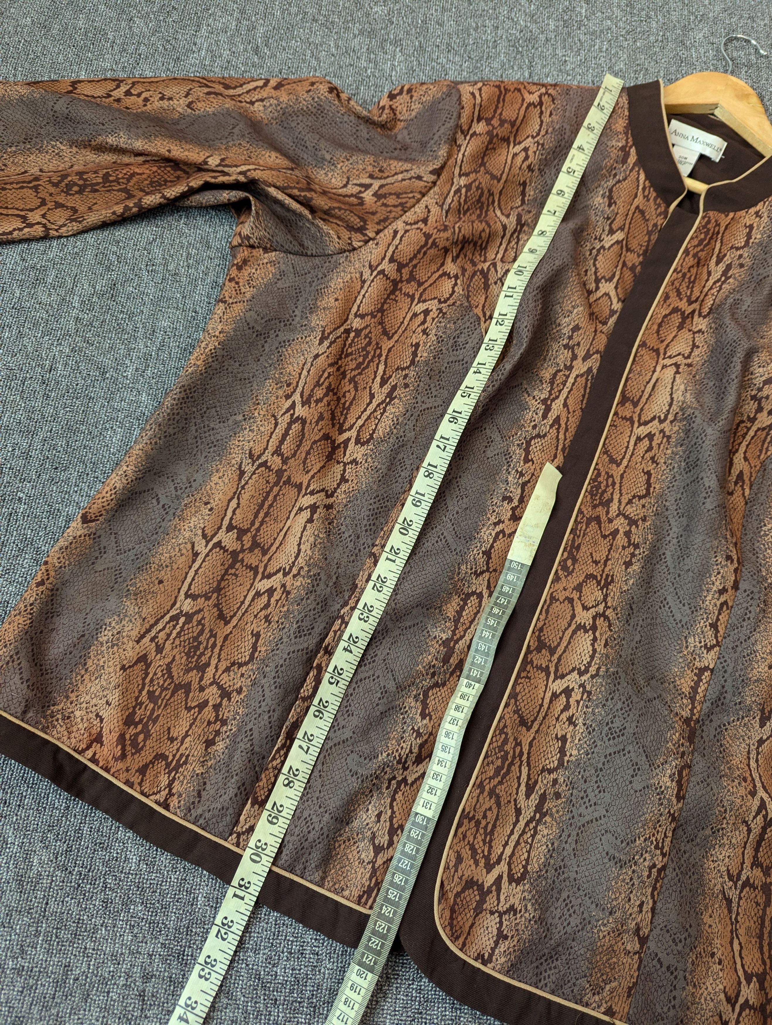 Vintage Vintage Anna Maxwell Snake Printed Kimono Cardigan Jacket Size 4XL / US 24-26 - 11 Thumbnail