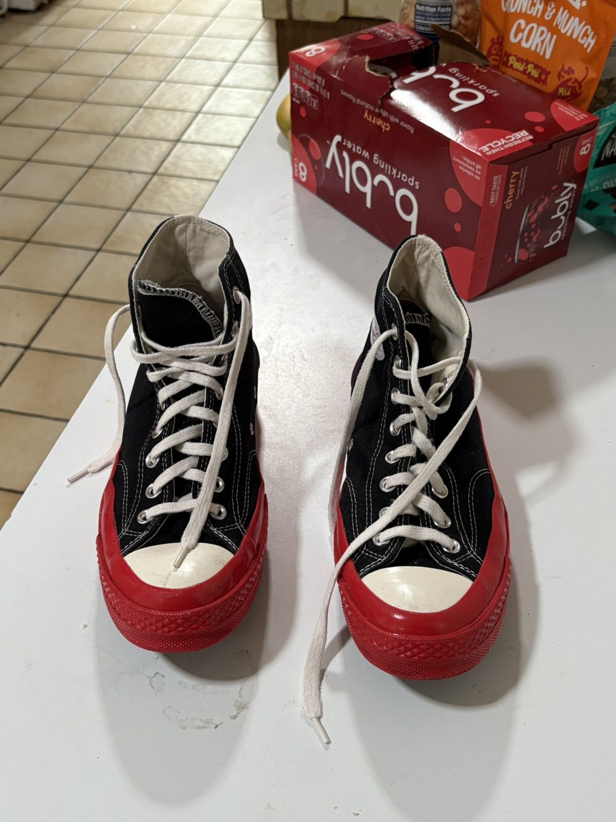 Comme des Garcons Commes Des Garçon Chuck Taylor Converse red black and white Size US 9 / EU 42 - 2 Thumbnail