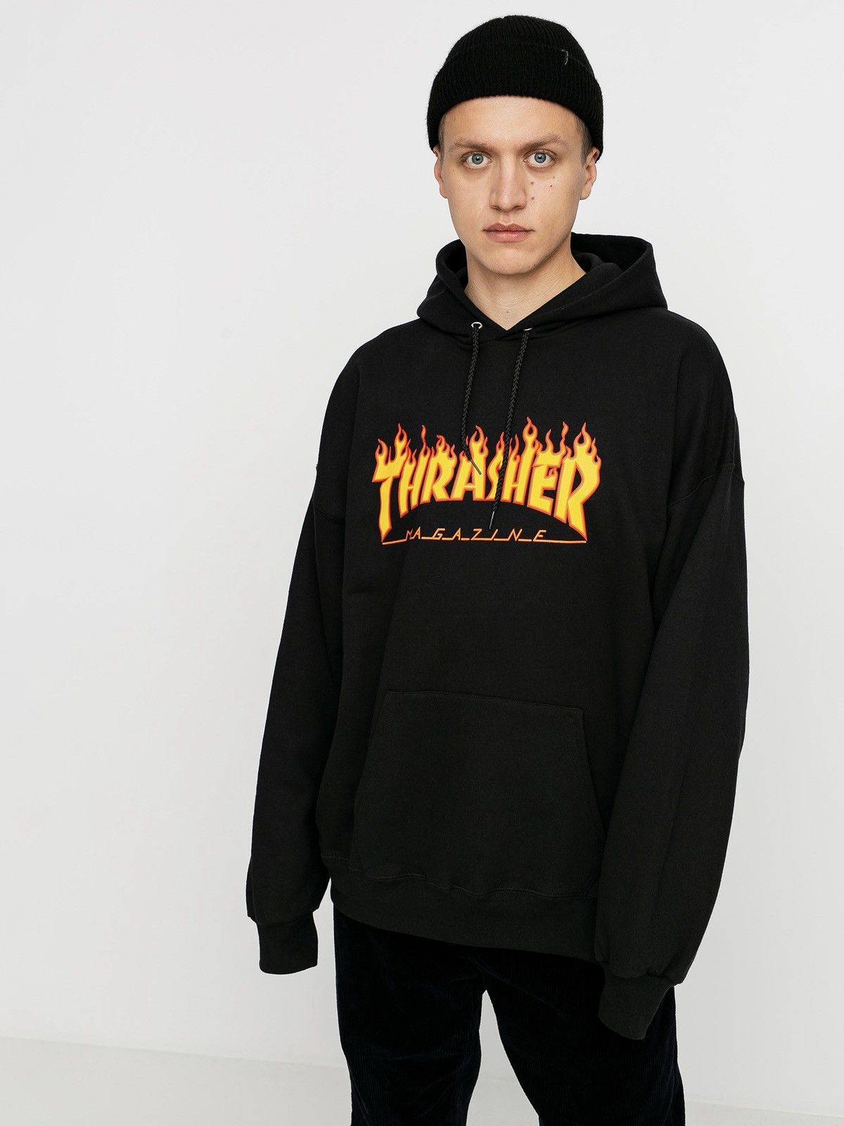 Thrasher Thrasher Magazine Mens Black Flame Logo Graphic Print Hoodie Size US S / EU 44-46 / 1 - 3 Thumbnail