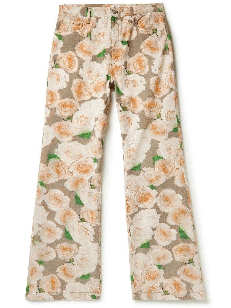 image of Acne Studios Acne Floral Flared Patterned Pants in Yellow, Men's (Size 31)