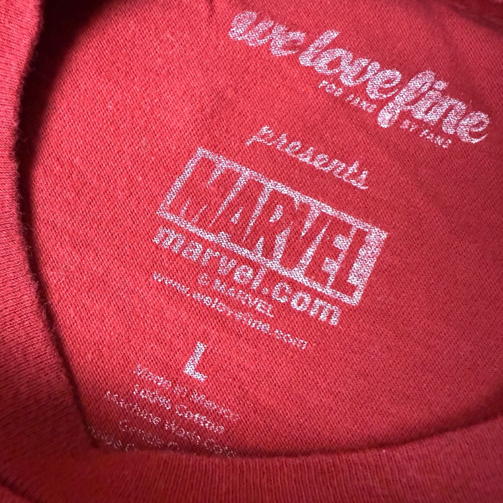 Vintage Marvel Deadpool T Shirt Mens L Red Crew Neck Short Sleeve Jersey Cotton Graphic Print Love 90s? No, not 90s since unknown. Size US L / EU 52-54 / 3 - 5 Thumbnail