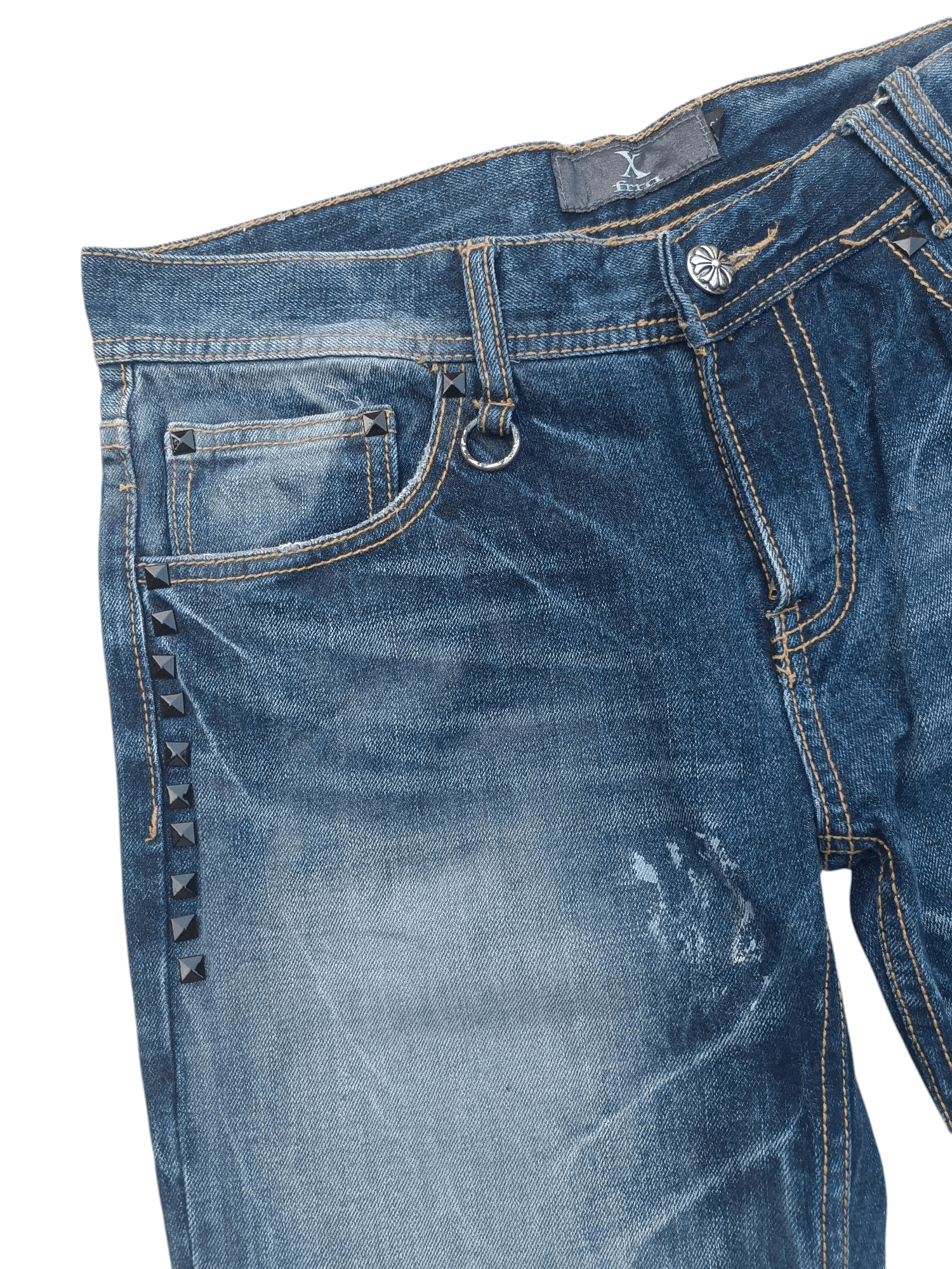 Japanese Brand × Seditionaries FIRE 🔥 Japanese Painted Faded Flare Stud Jeans 🔥 E065 Size US 34 / EU 50 - 9 Thumbnail