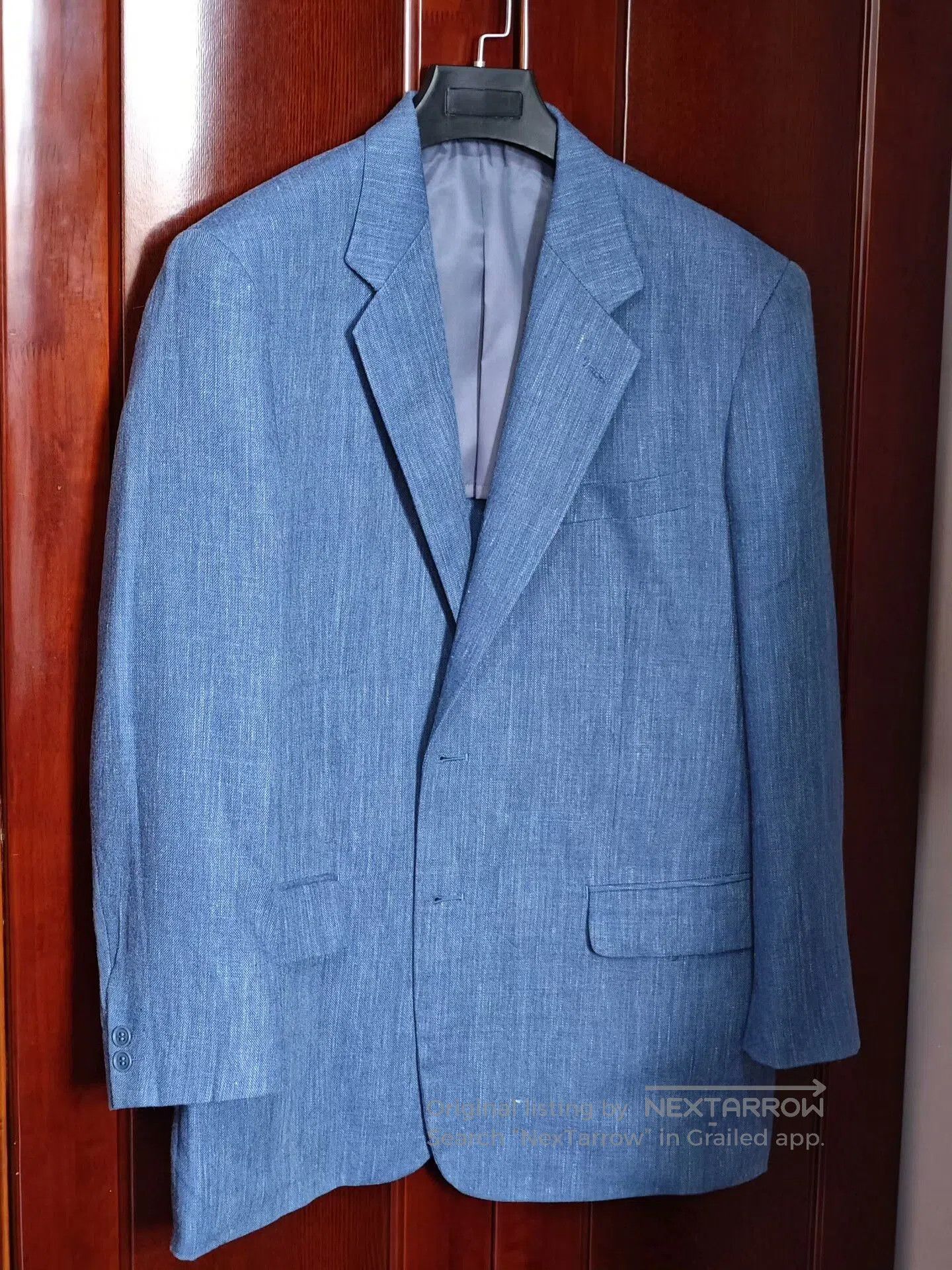 Japanese Brand Custom Italian Blue Suit Jacket. Size US L / EU 52-54 / 3 - 1 Thumbnail