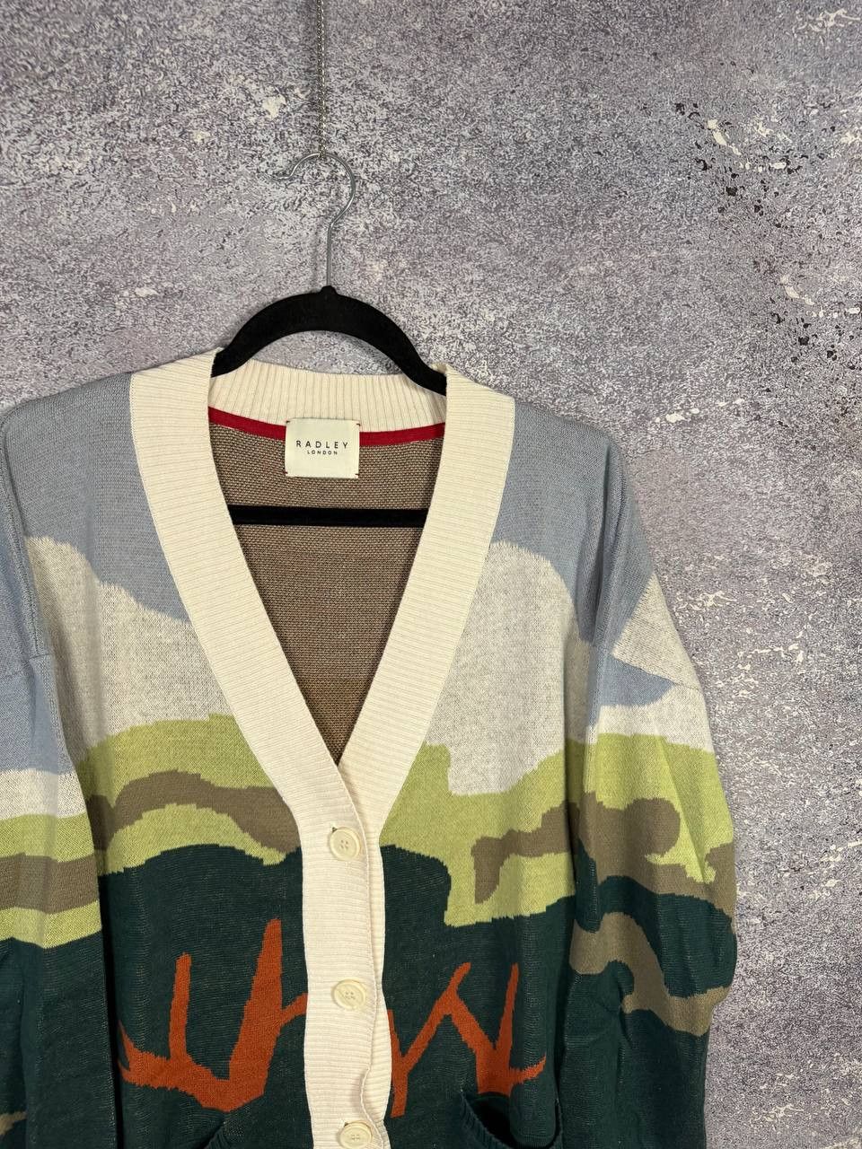 Japanese Brand × Vintage Radley London Pale Blue Radley & Friends Scenic Intersia Size L / US 10 / IT 46 - 4 Thumbnail