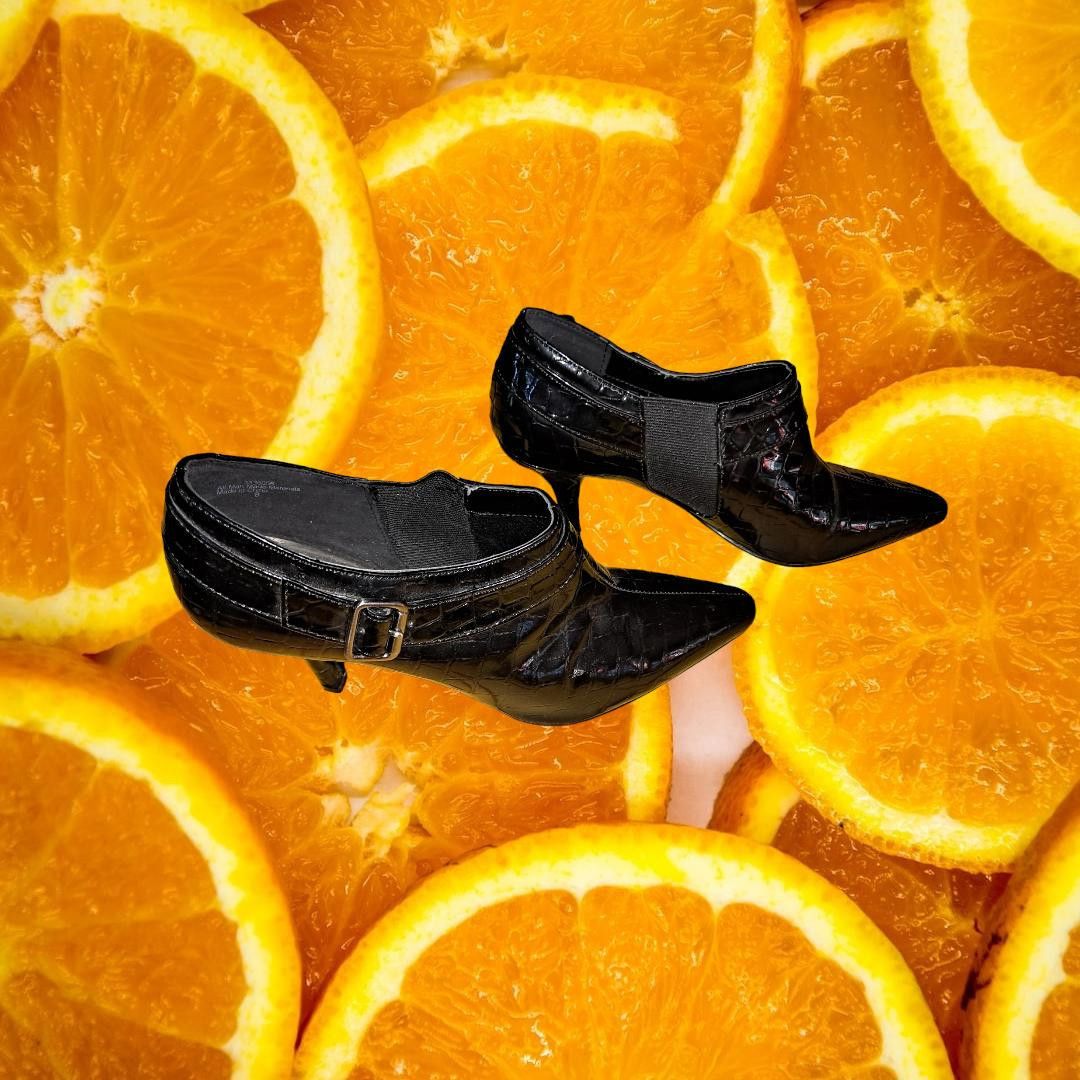 Other Kelly & Katie Black Snake Skin Printed Pointed Toe Heels Siz Size US 8 / IT 38 - 2 Thumbnail
