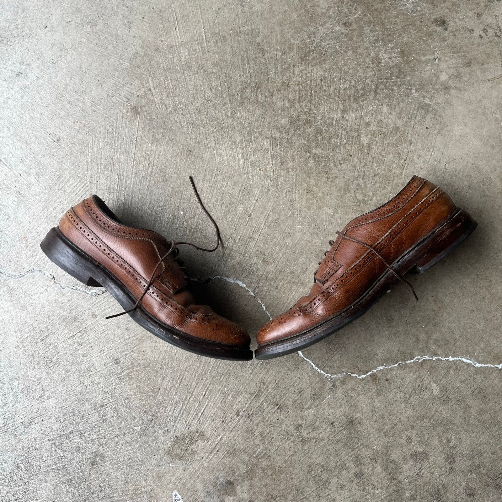 Vintage Florsheim Imperial Shoes 8.5D Leather Oxford Long Wing Derby Size US 8.5 / EU 41-42 - 4 Thumbnail