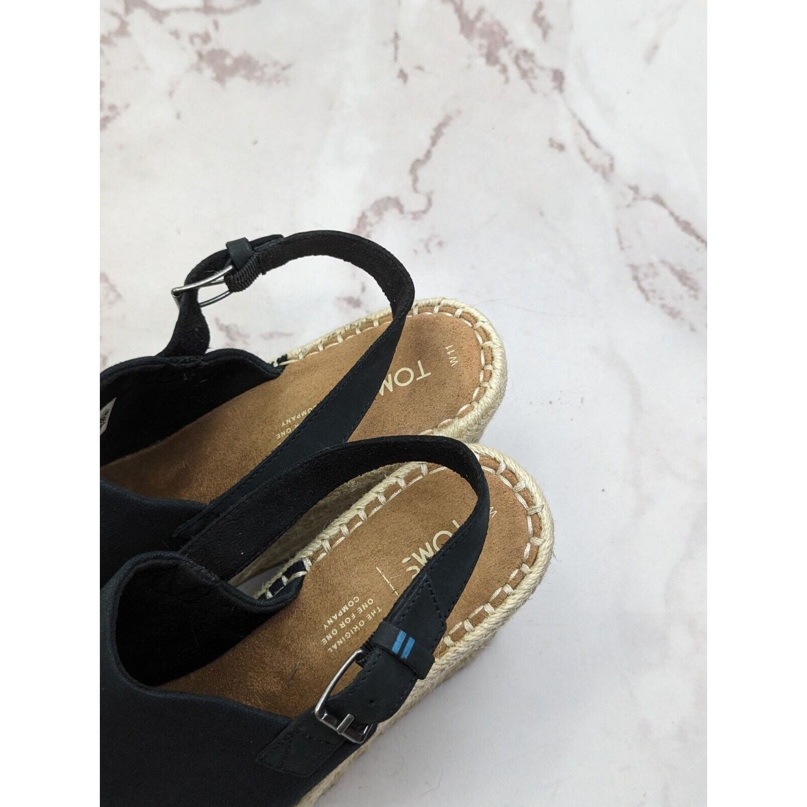 Toms Toms Wedge Women 11 Espadrille Black Platform Shoe Sandal Size US 9 / IT 39 - 8 Thumbnail