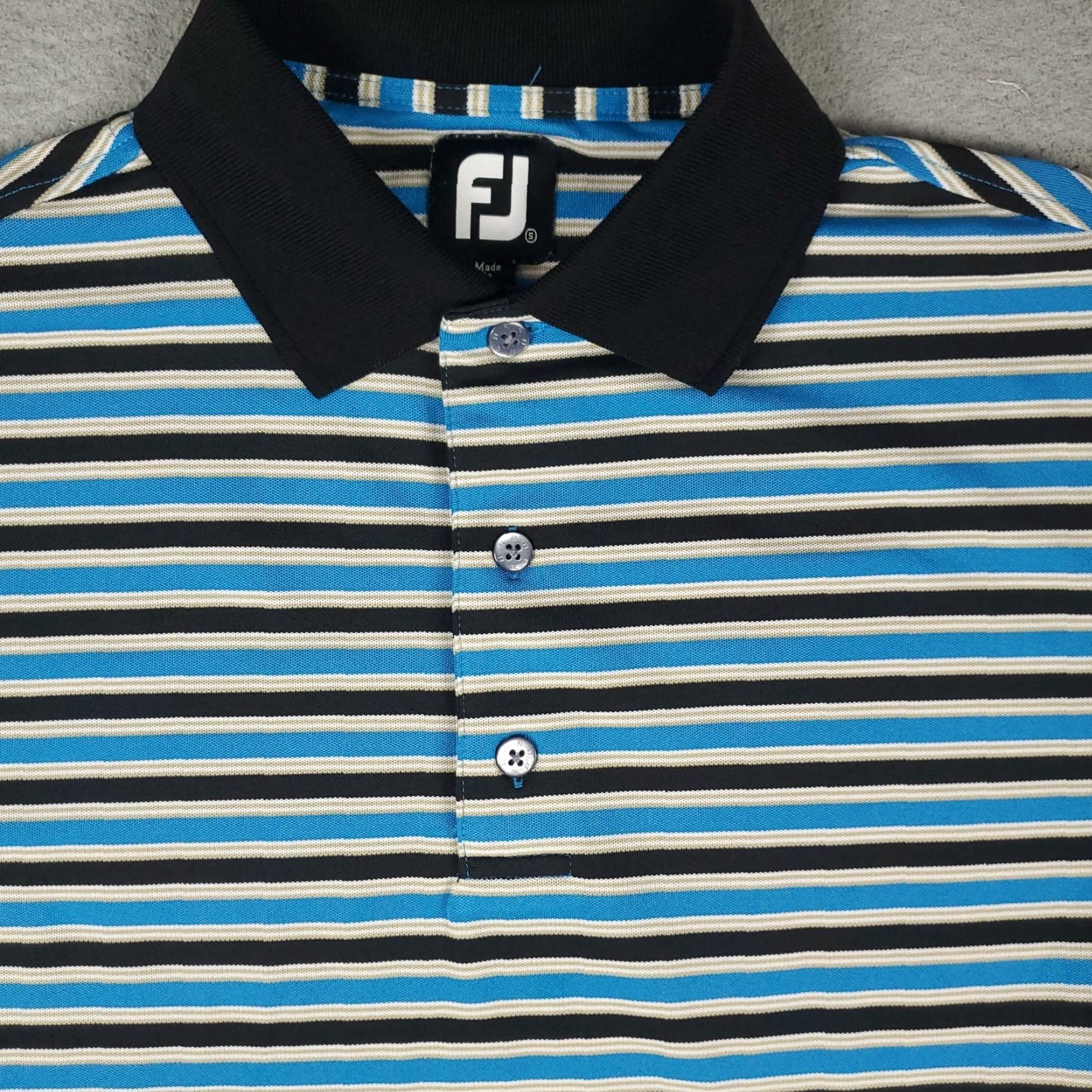 Footjoy VINTAGE FootJoy Polo Shirt Mens Size Small Blue Striped Golf Casual Short Sleeve Size US S / EU 44-46 / 1 - 2 Thumbnail