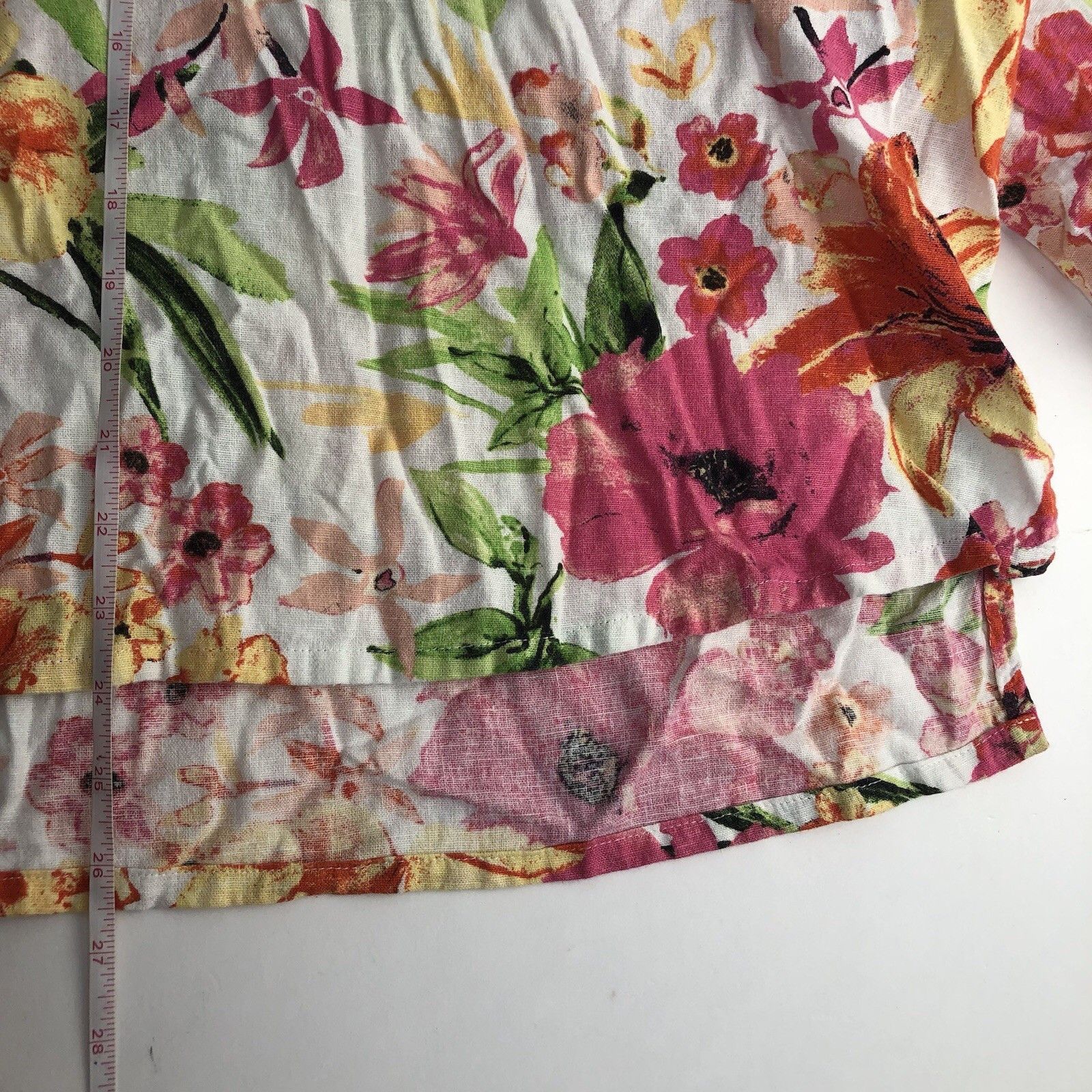 Other F&F Women Linen Blend Top Blouse Sz 10 Pink Orange Floral Size L / US 10 / IT 46 - 8 Thumbnail