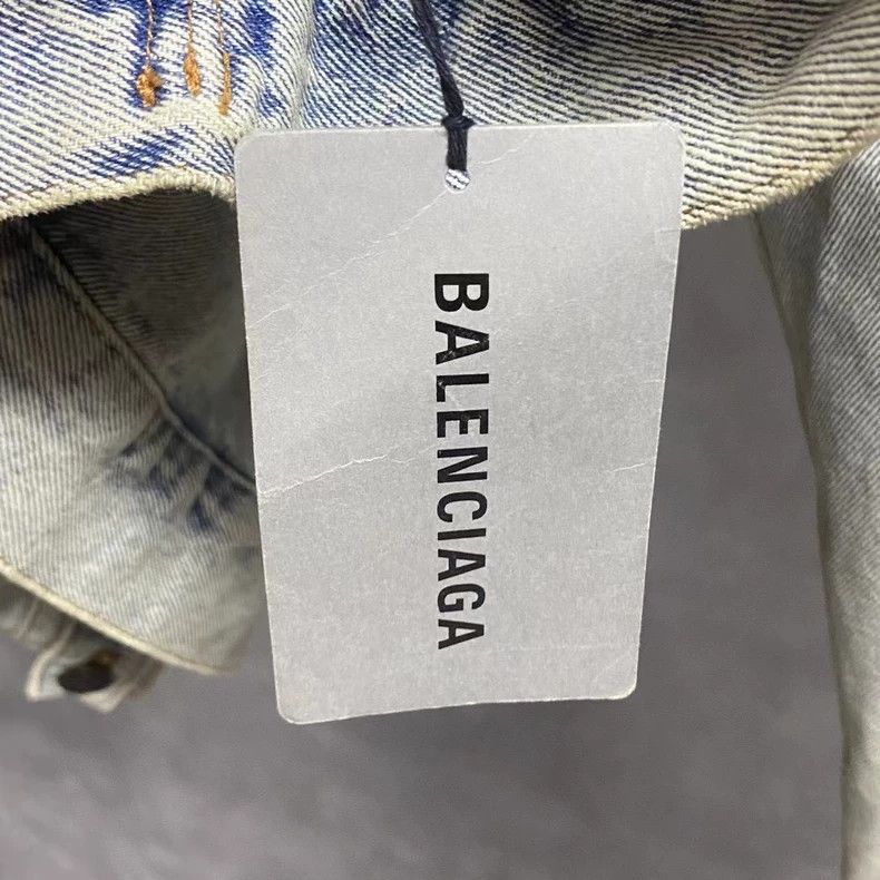 Balenciaga Balenciaga Green embroidered logo denim jacket Size US M / EU 48-50 / 2 - 6 Thumbnail