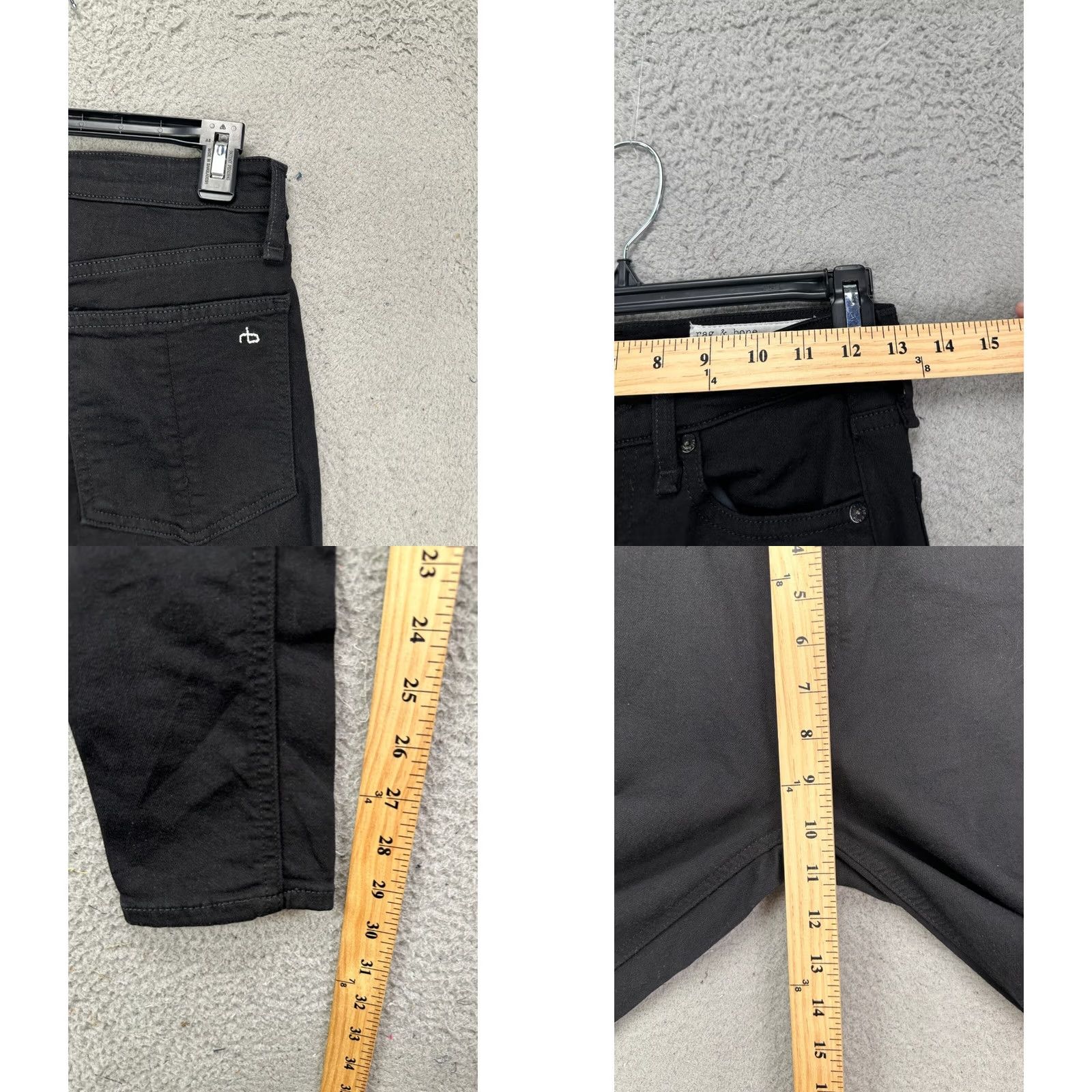 Rag & Bone Rag & bone Nina High-Rise Skinny Jeans Black 26 Women Slim Fit Stretch Denim EUC Size 26" / US 2 / IT 38 - 8 Thumbnail