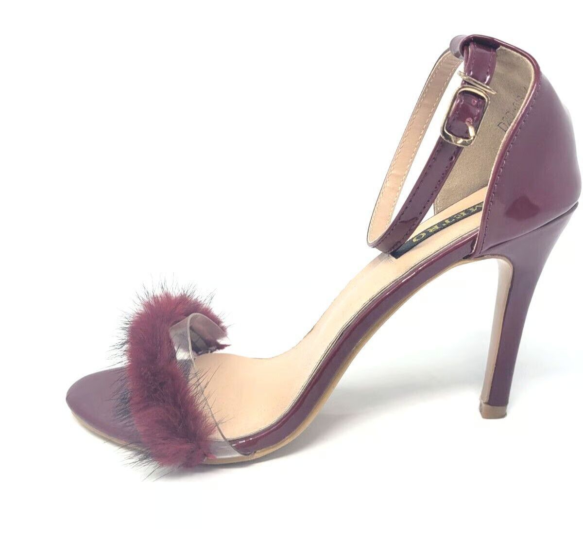 Other Metro Stiletto Sandals Patent Faux Fur Ankle Strap Sz 9 Size US 9 / IT 39 - 4 Thumbnail