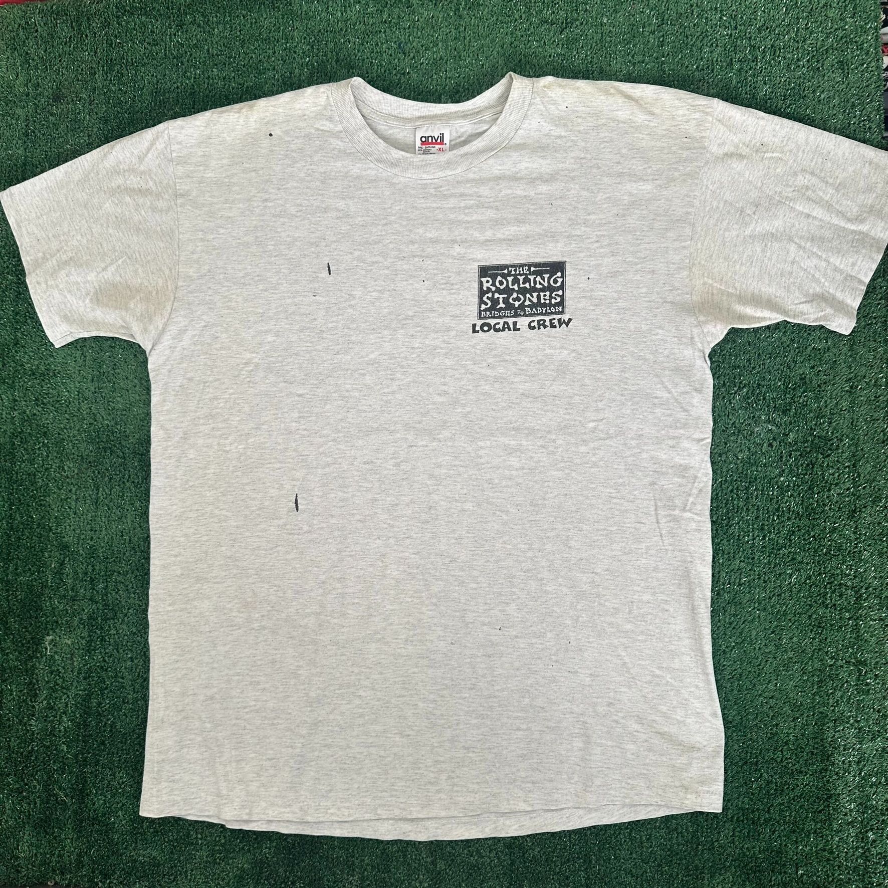 The Rolling Stones Vintage 90s Rolling Stones Tour Crew T-Shirt Bridges to Baby Size US XL / EU 56 / 4 - 1 Thumbnail