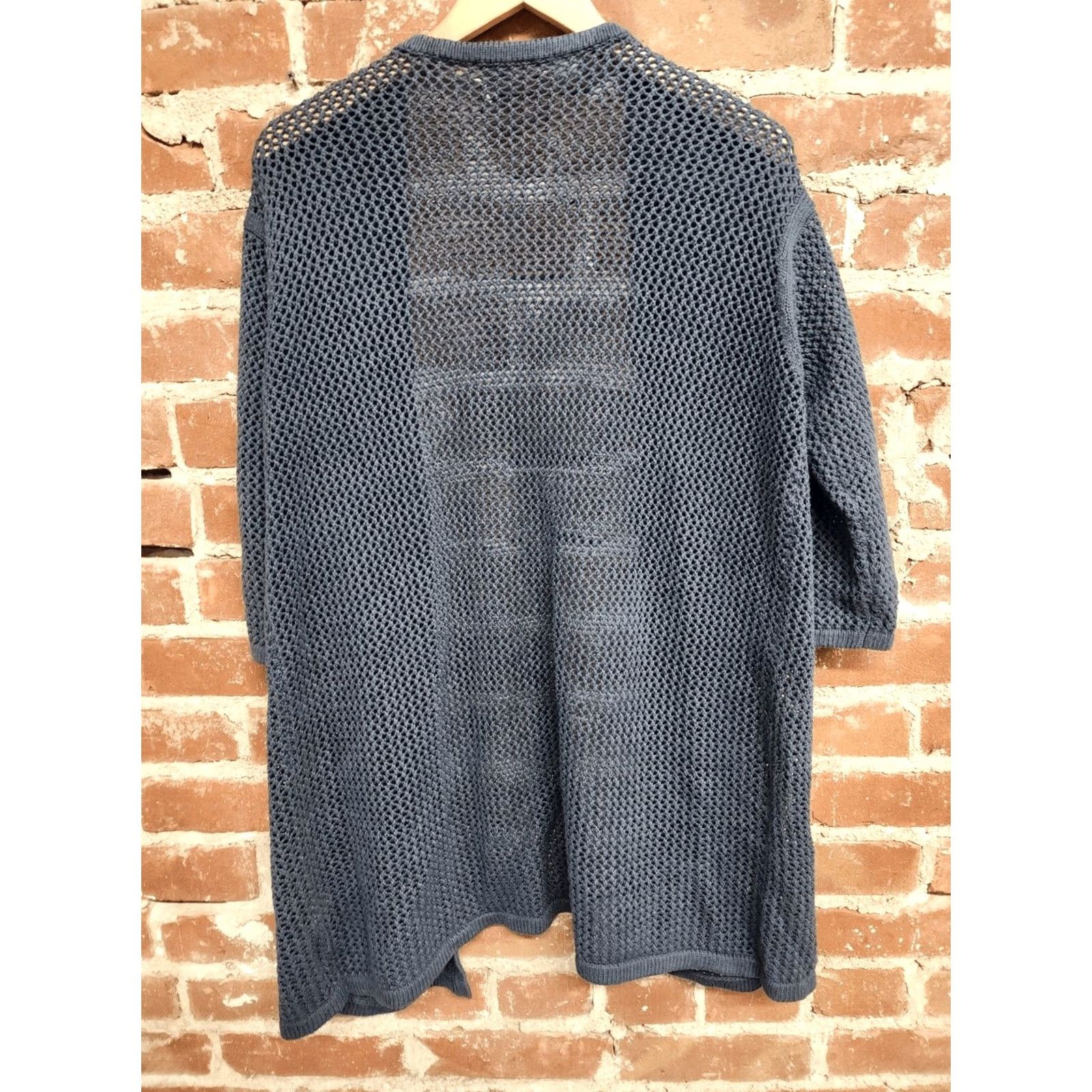 Marine Layer VINTAGE MARINE LAYER Blue Cardigan Knit Sweater XS/S Women Open Front Raglan Sleeve 100% Cotton Striped Casual New title: Size XS / US 0-2 / IT 36-38 - 2 Thumbnail