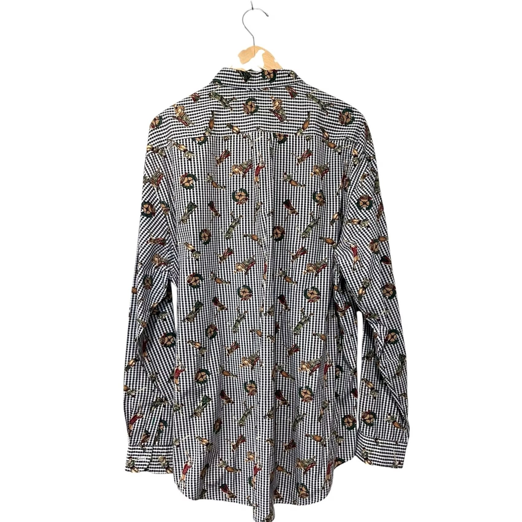 Tommy Hilfiger VINTAGE Tommy Hilfiger Shirt Golf Print Mens XL Check Button-Down Long Sleeve Size US XL / EU 56 / 4 - 5 Thumbnail